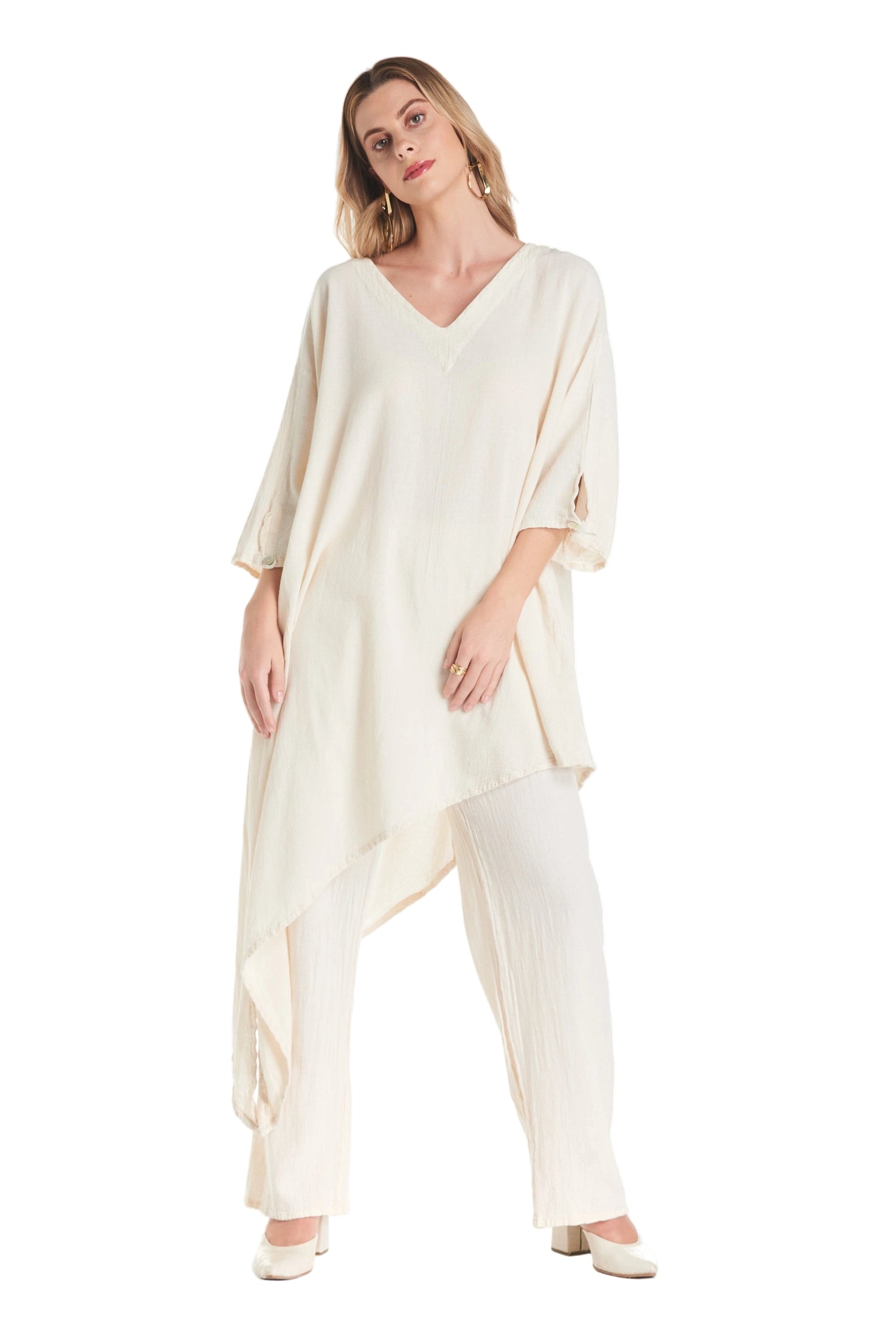 Drama Cotton Gauze Blouse - Final Sale-Oh My Gauze