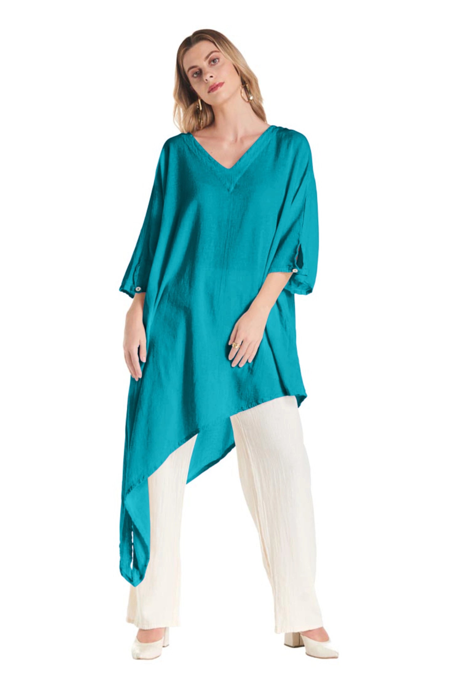 Drama Cotton Gauze Blouse - Final Sale-Oh My Gauze