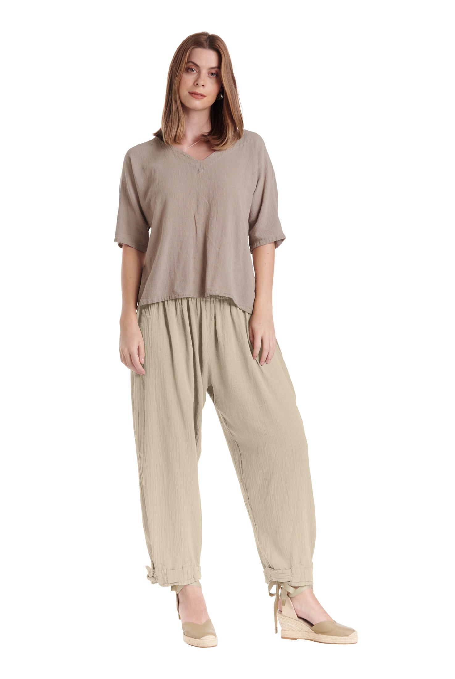 Bando Cotton Gauze Pants-Oh My Gauze