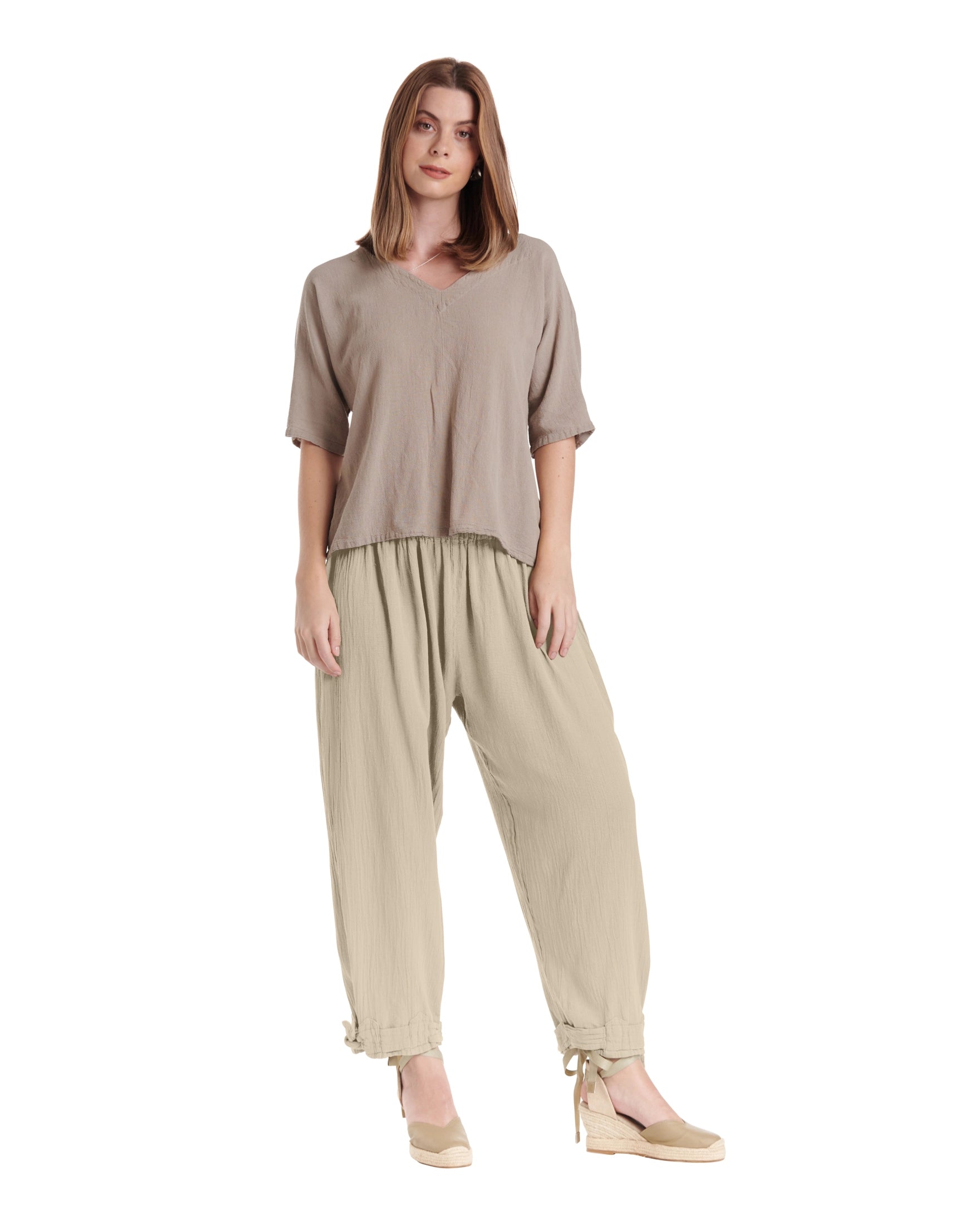 Bando Cotton Gauze Pants-Oh My Gauze