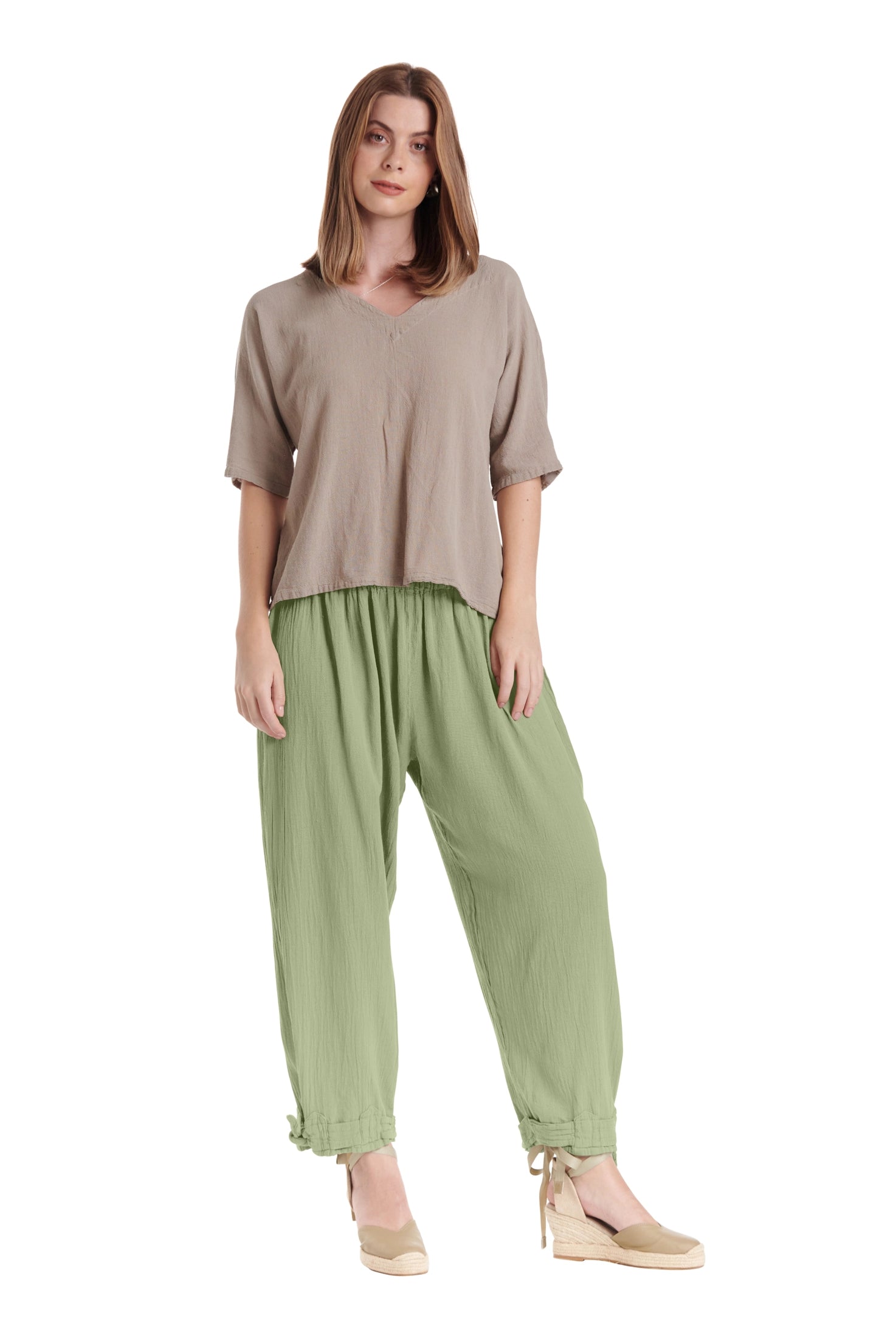 Bando Cotton Gauze Pants-Oh My Gauze