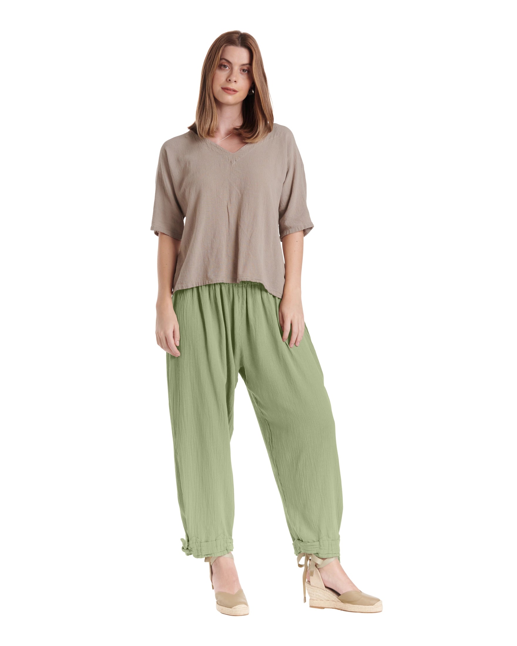 Bando Cotton Gauze Pants-Oh My Gauze