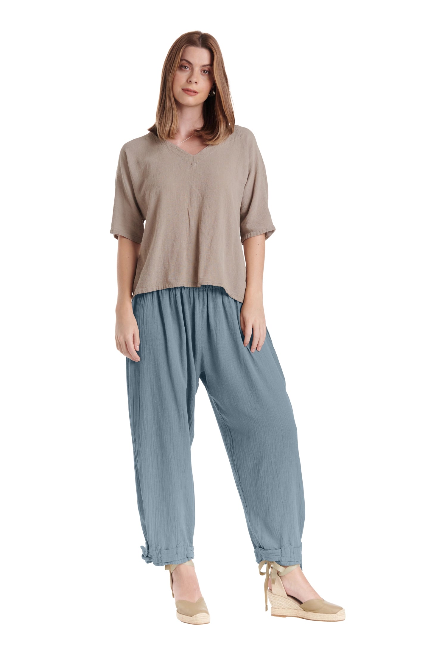 Bando Cotton Gauze Pants-Oh My Gauze