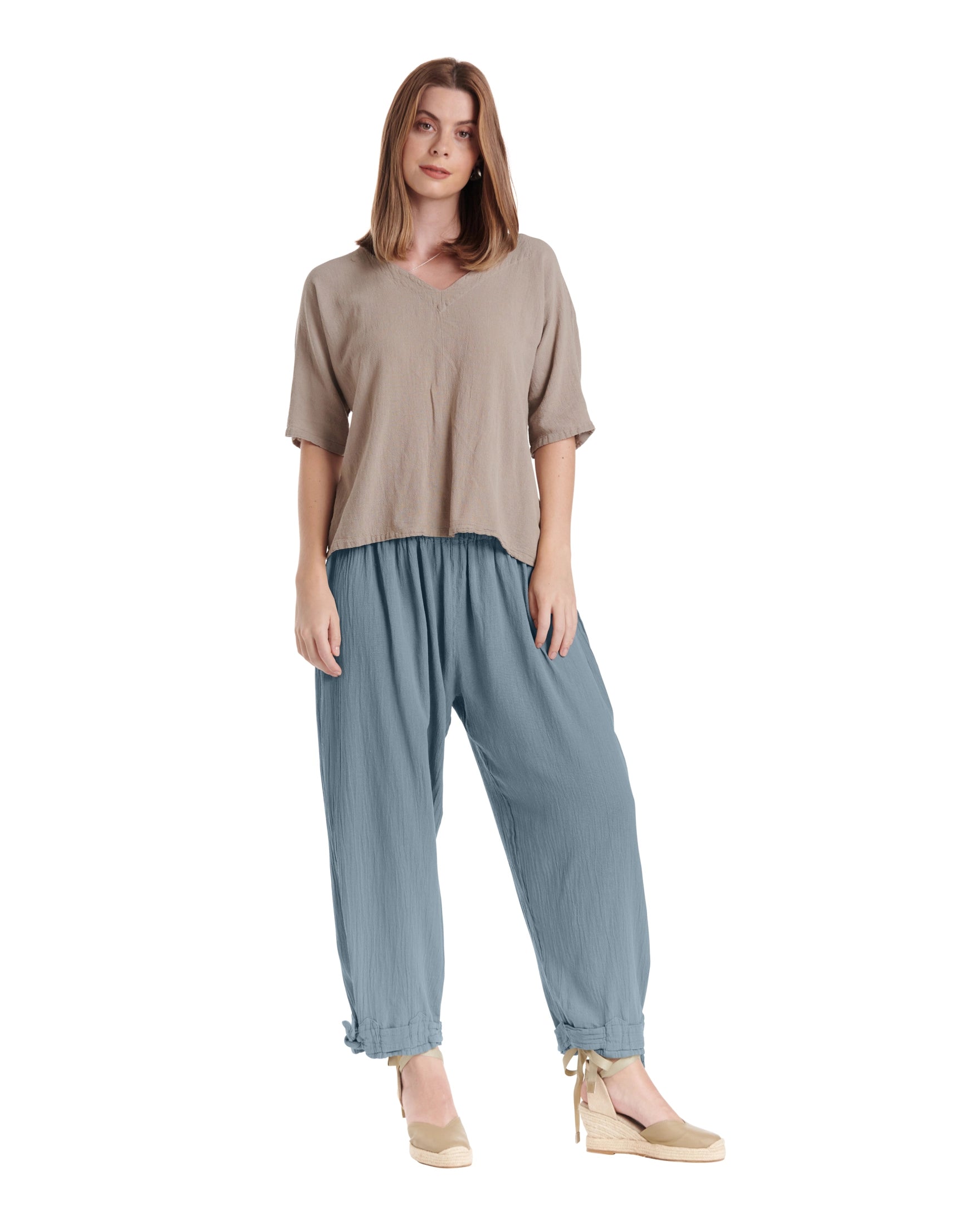 Bando Cotton Gauze Pants-Oh My Gauze