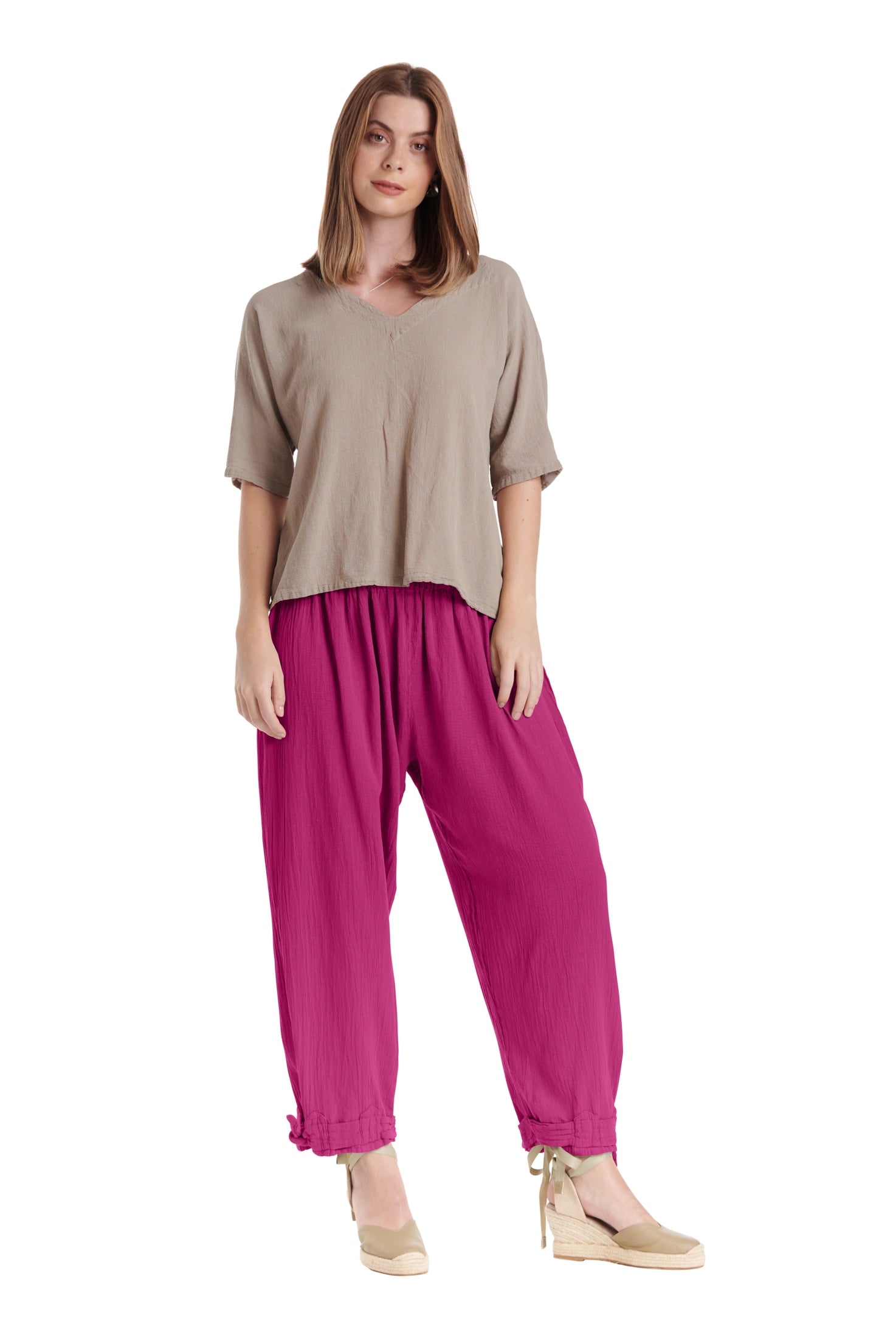 Bando Cotton Gauze Pants-Oh My Gauze