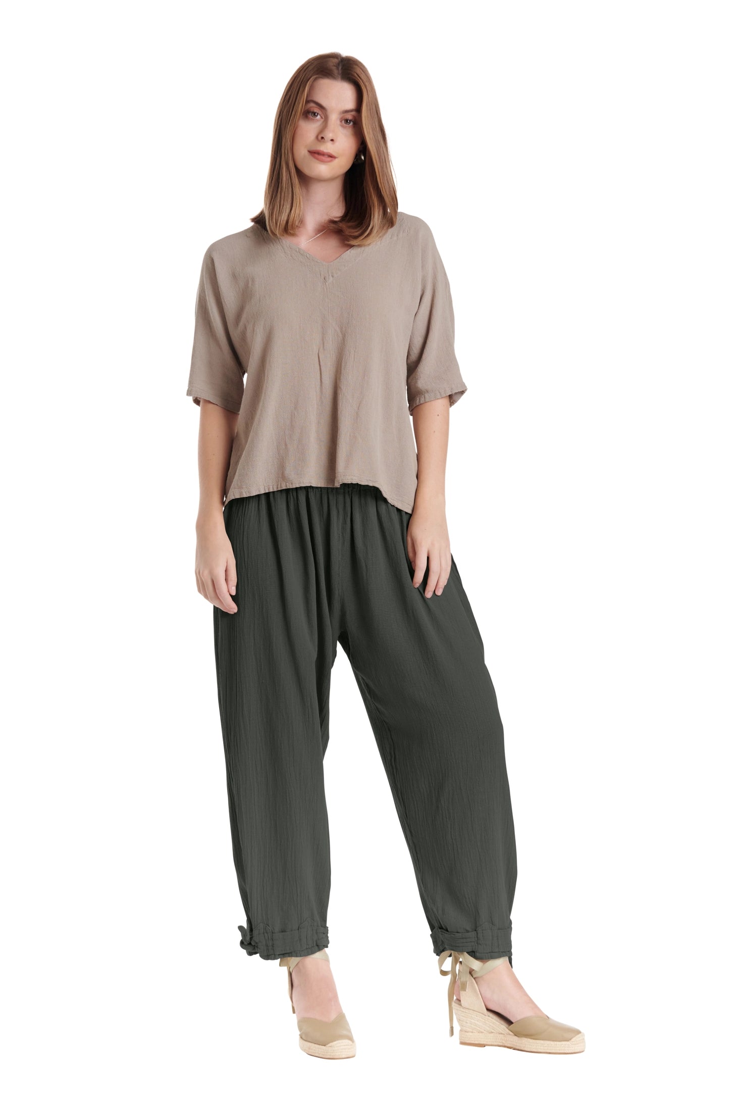 Bando Cotton Gauze Pants-Oh My Gauze