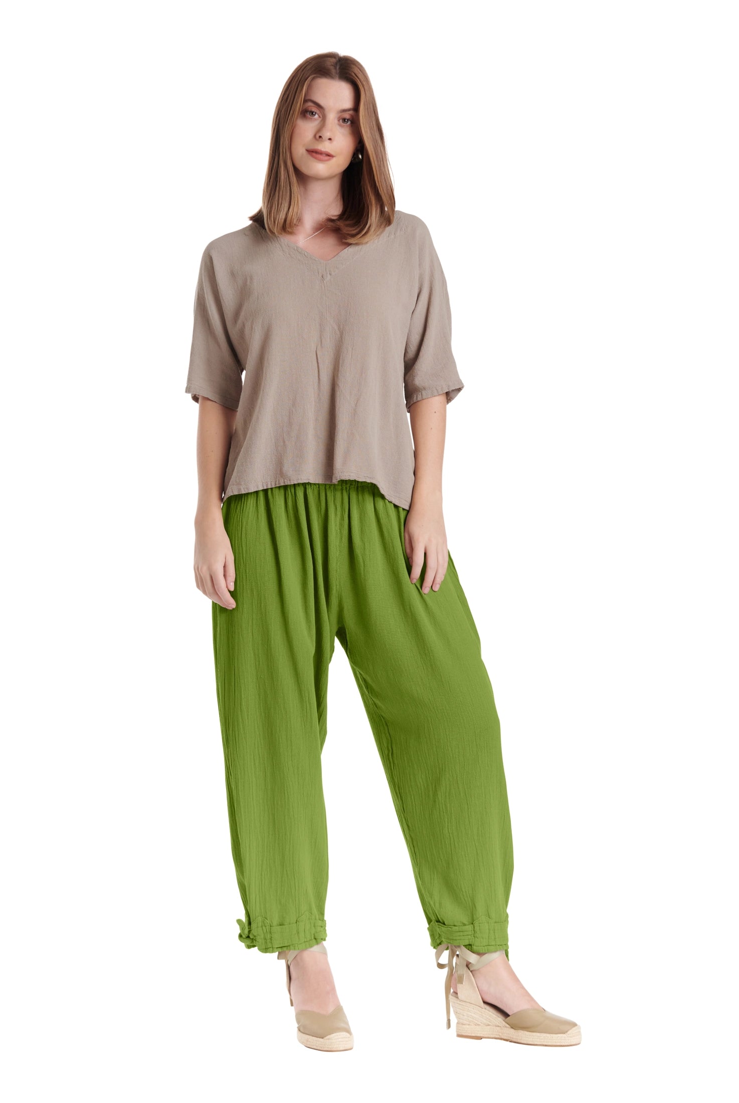 Bando Cotton Gauze Pants-Oh My Gauze