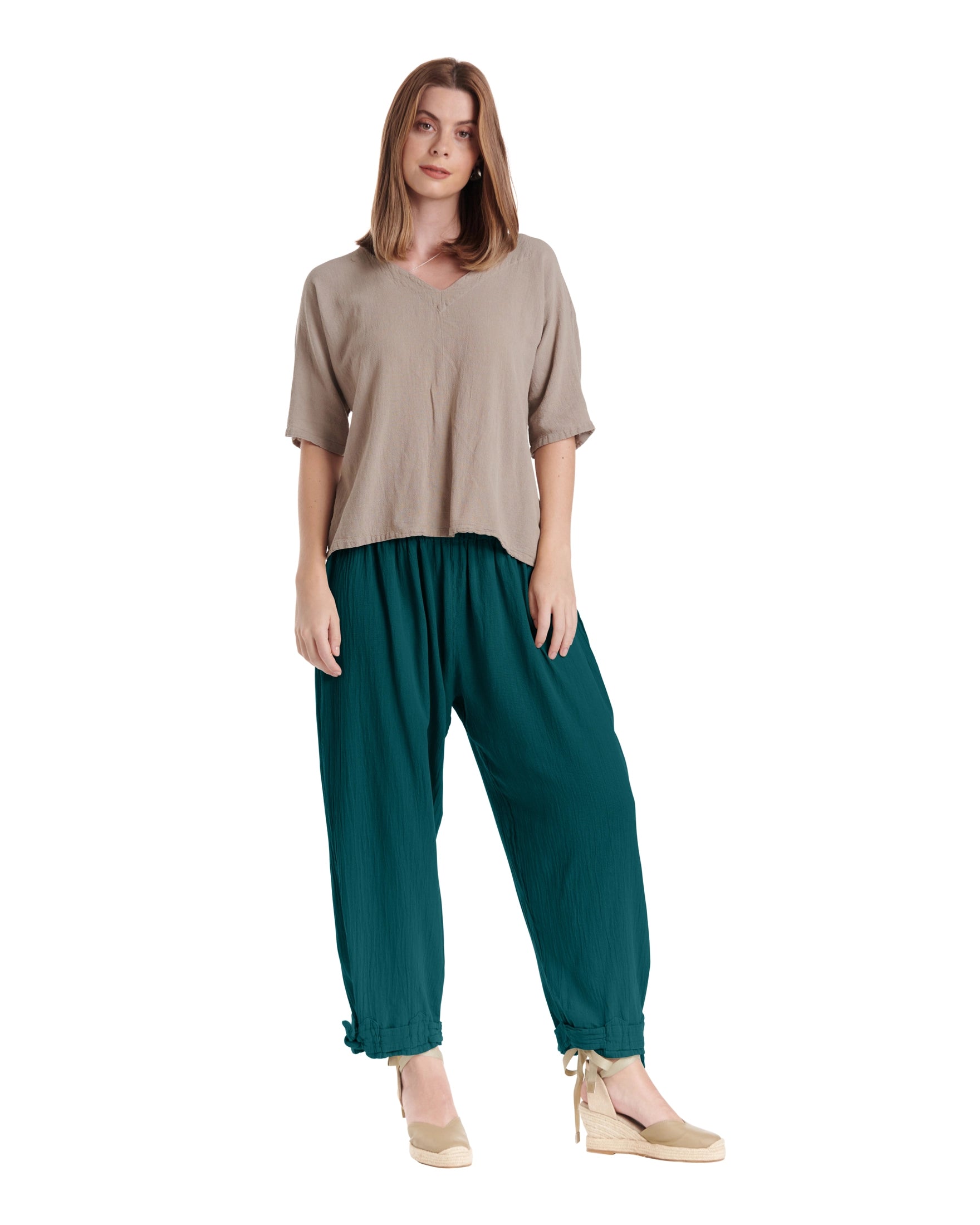 Bando Cotton Gauze Pants-Oh My Gauze