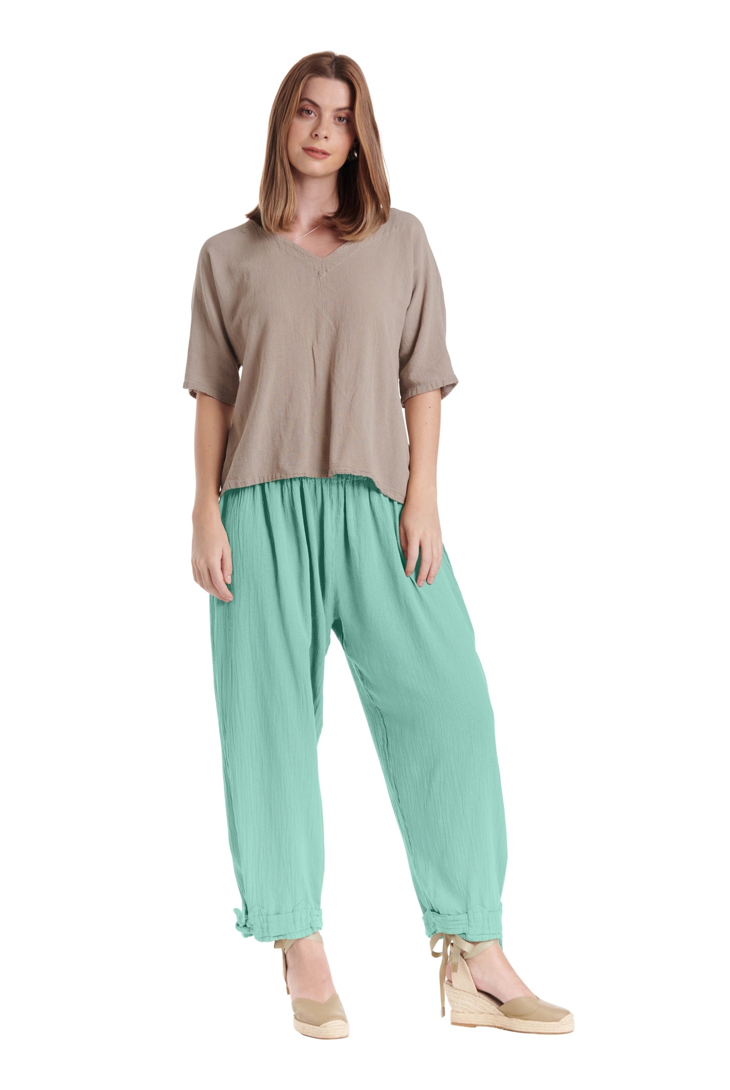 Bando Cotton Gauze Pants-Oh My Gauze
