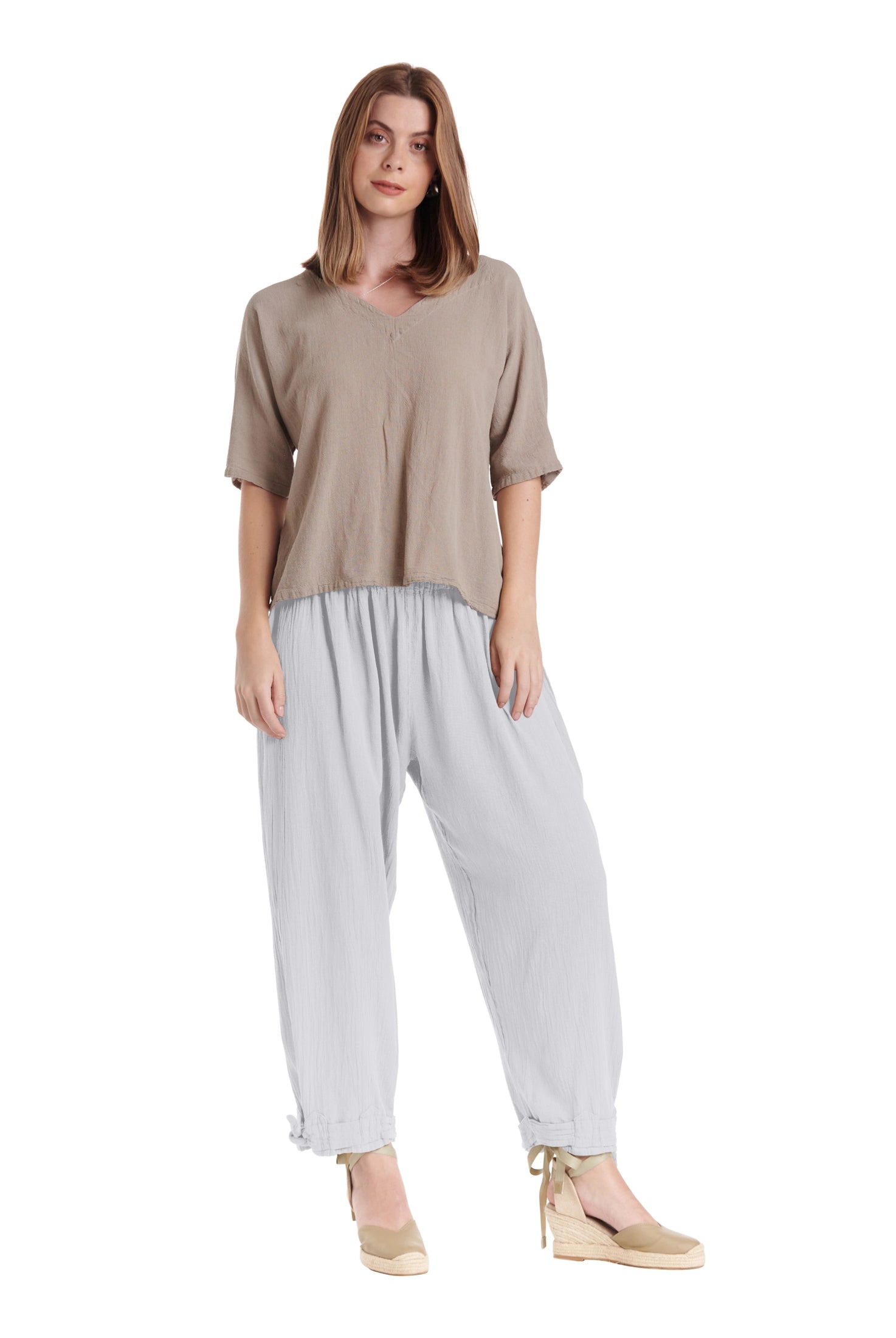 Bando Cotton Gauze Pants-Oh My Gauze