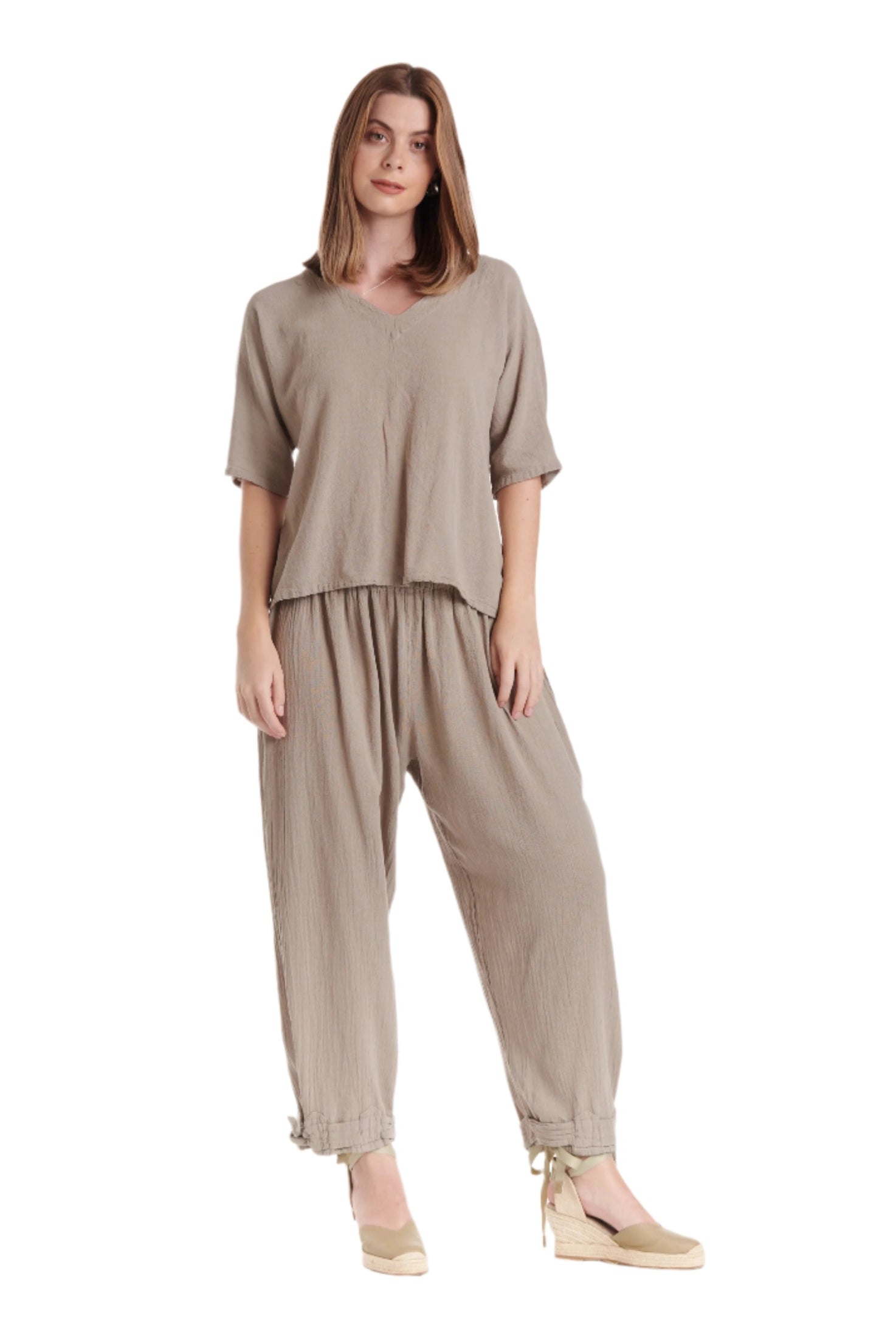 Bando Cotton Gauze Pants-Oh My Gauze