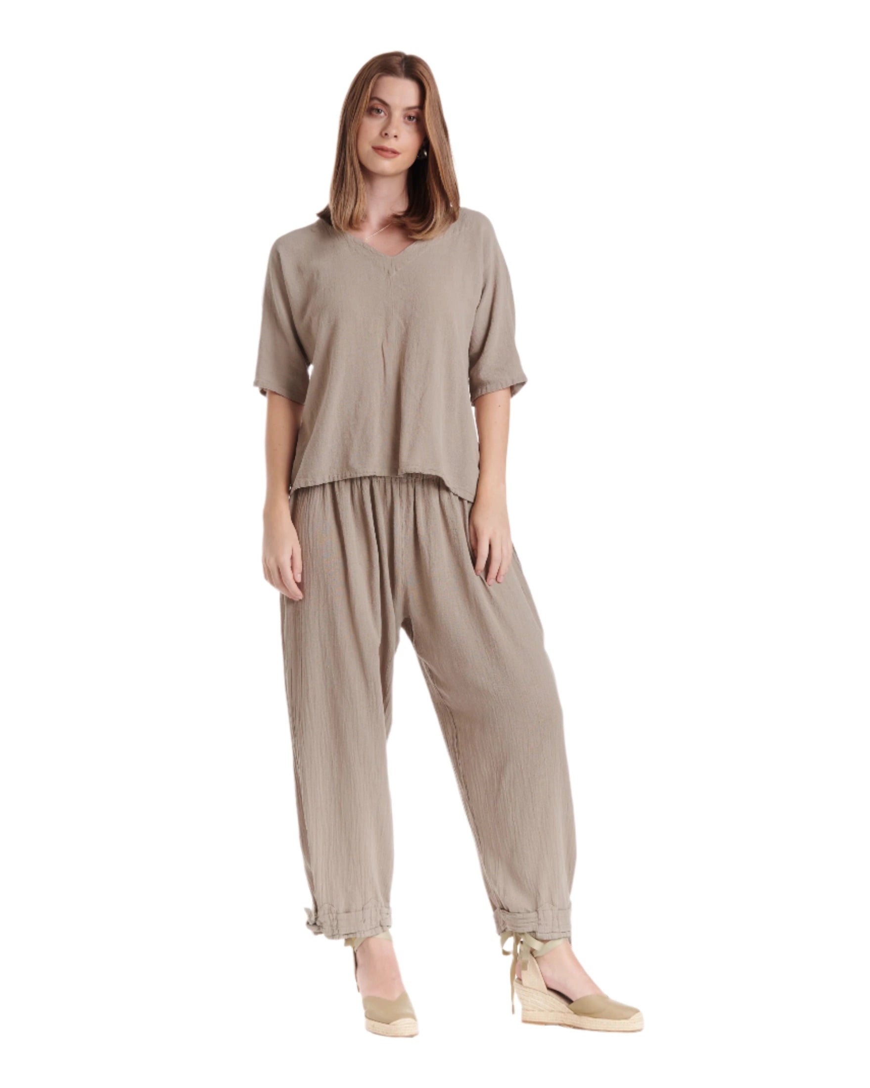 Bando Cotton Gauze Pants-Oh My Gauze