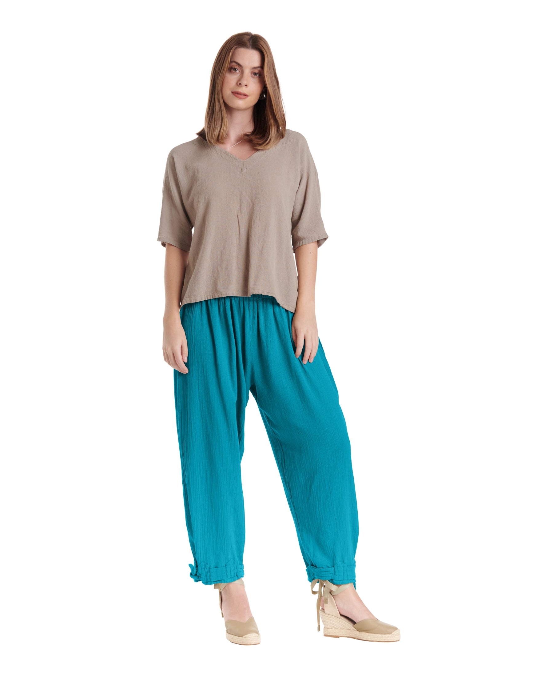 Bando Cotton Gauze Pants-Oh My Gauze