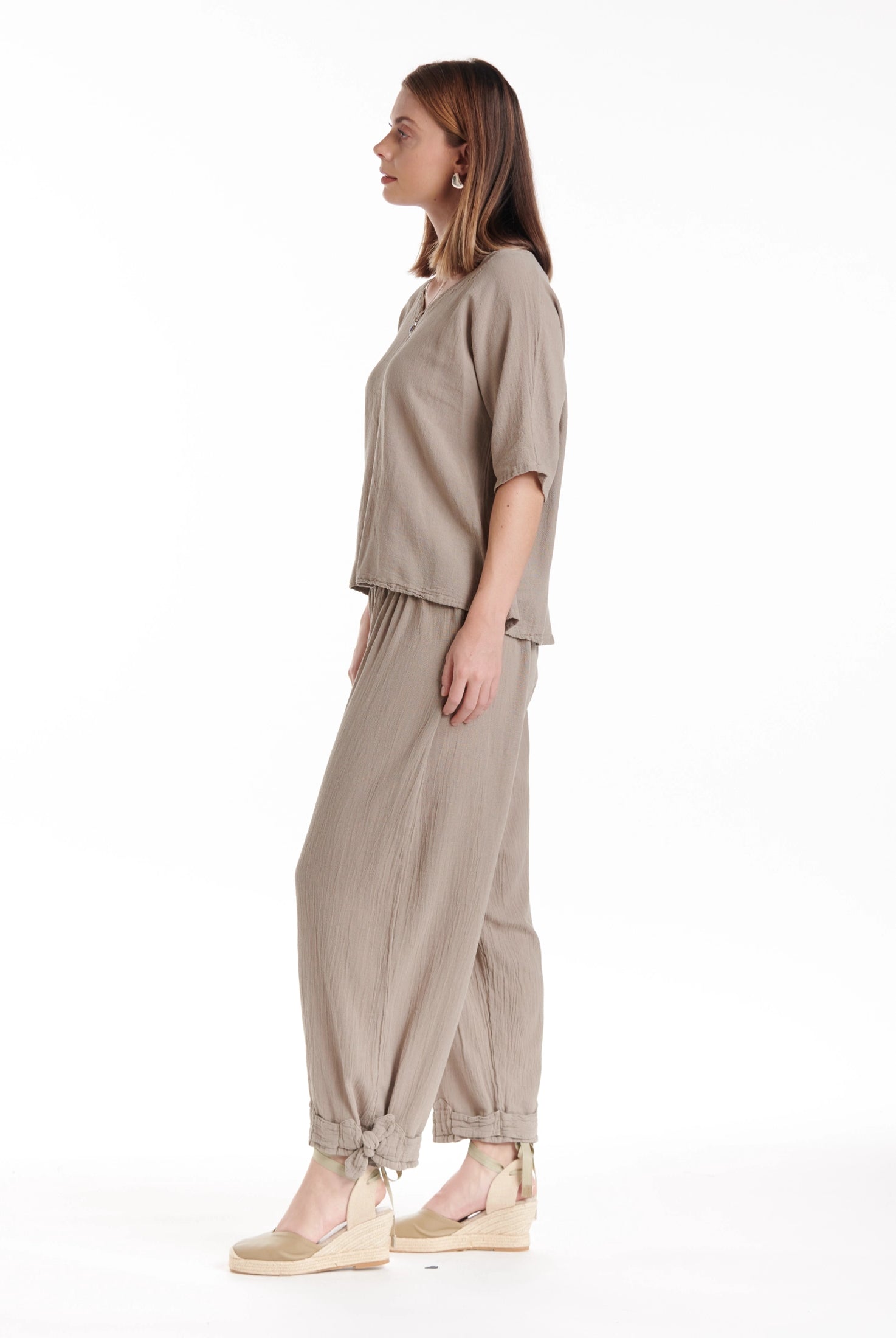 Bando Cotton Gauze Pants-Oh My Gauze