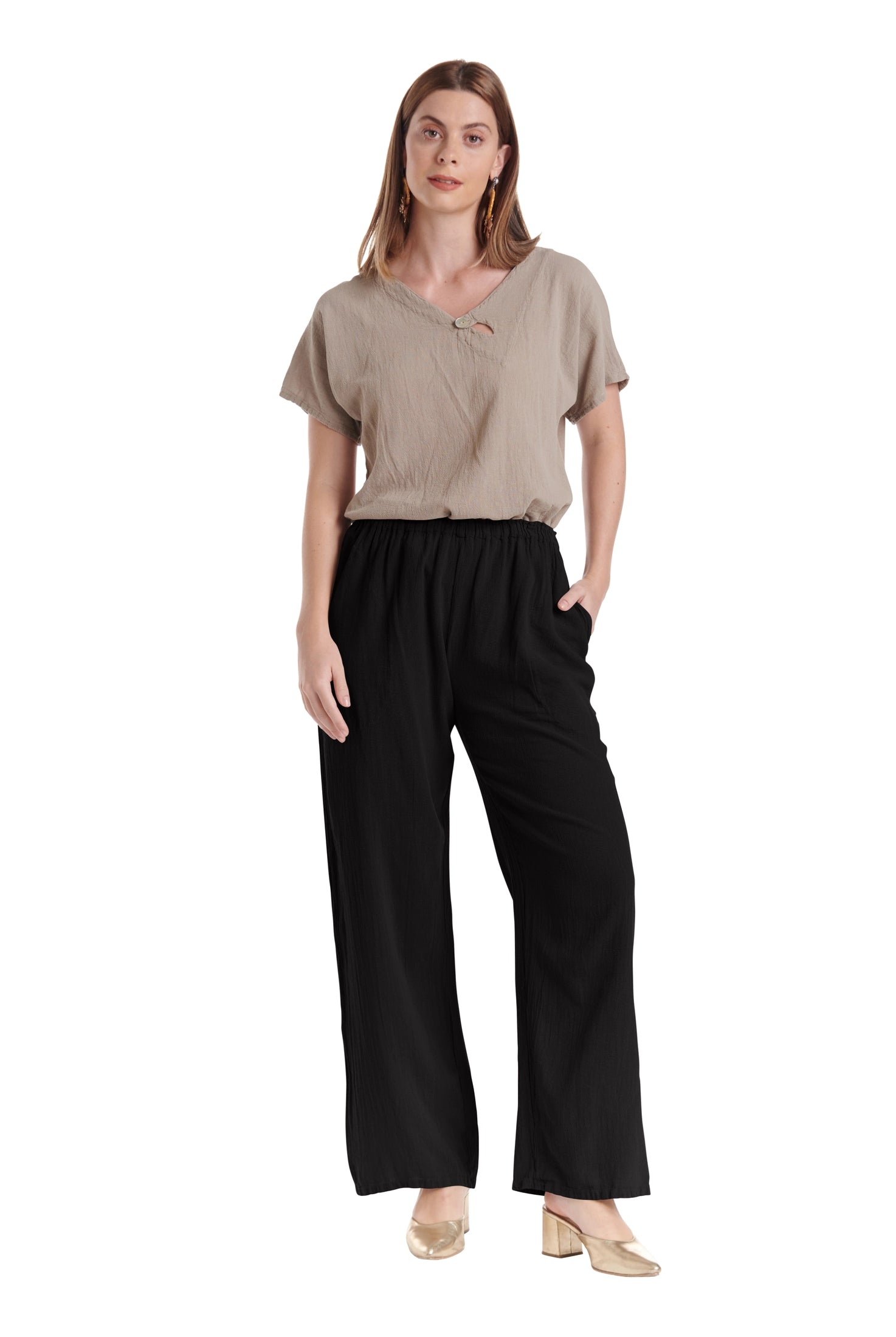 Basic Cotton Gauze Pants-Oh My Gauze