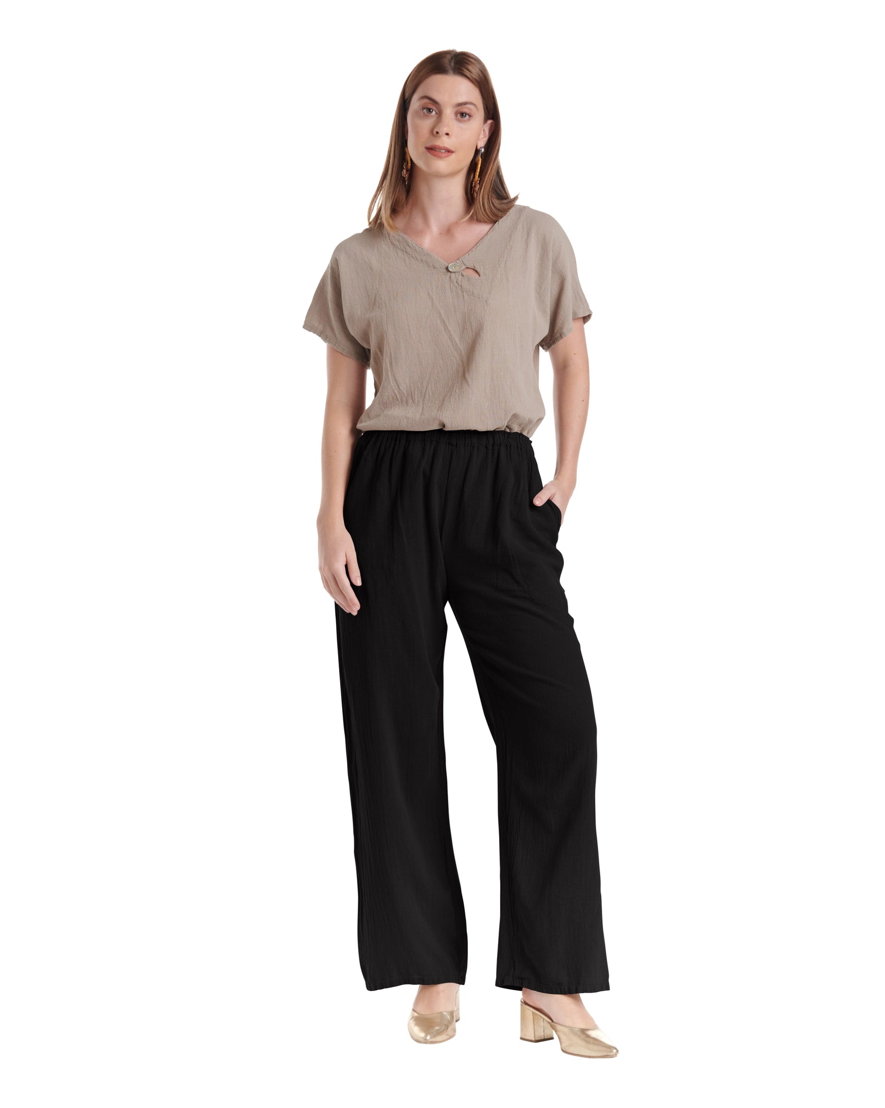 Basic Cotton Gauze Pants-Oh My Gauze