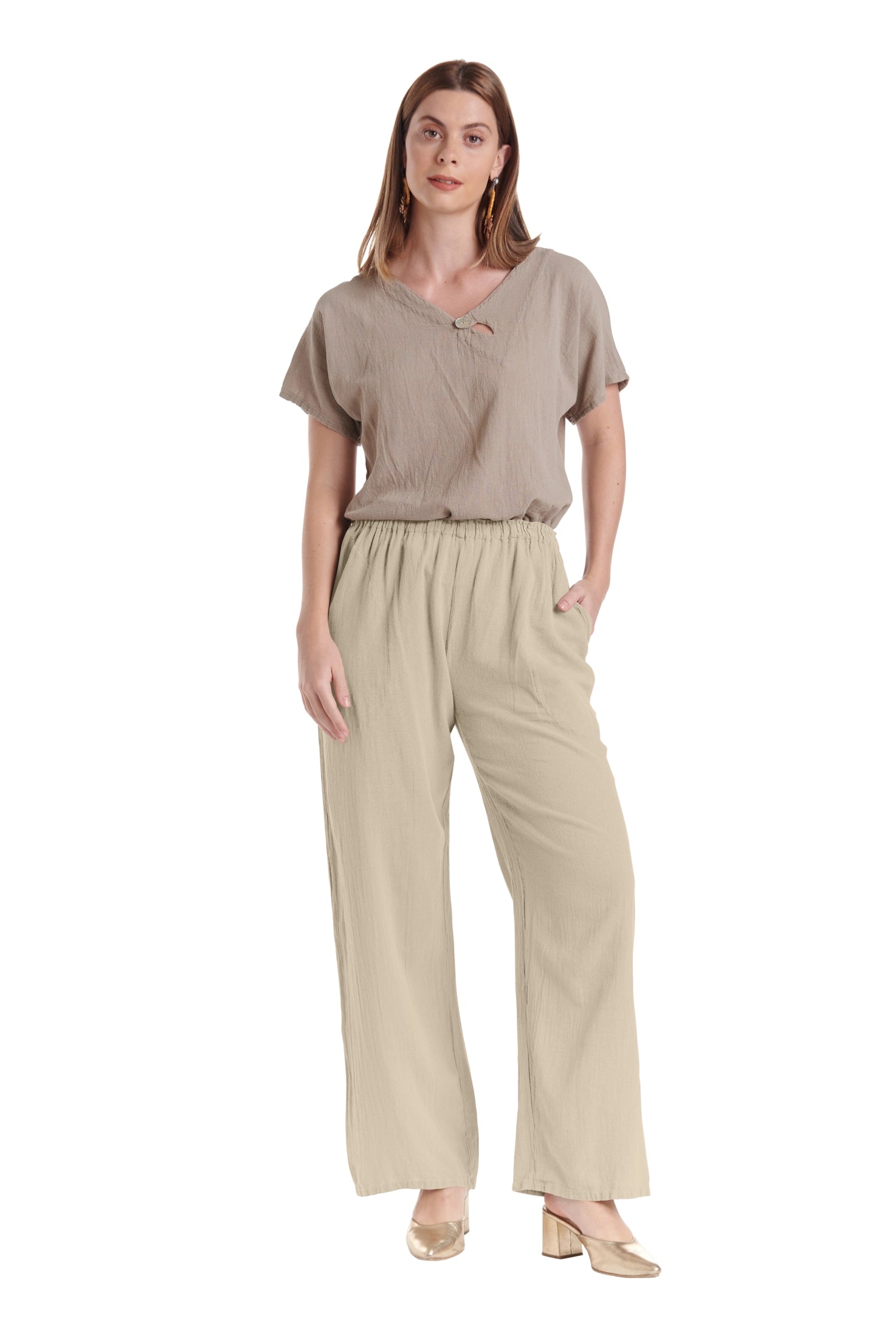 Basic Cotton Gauze Pants-Oh My Gauze