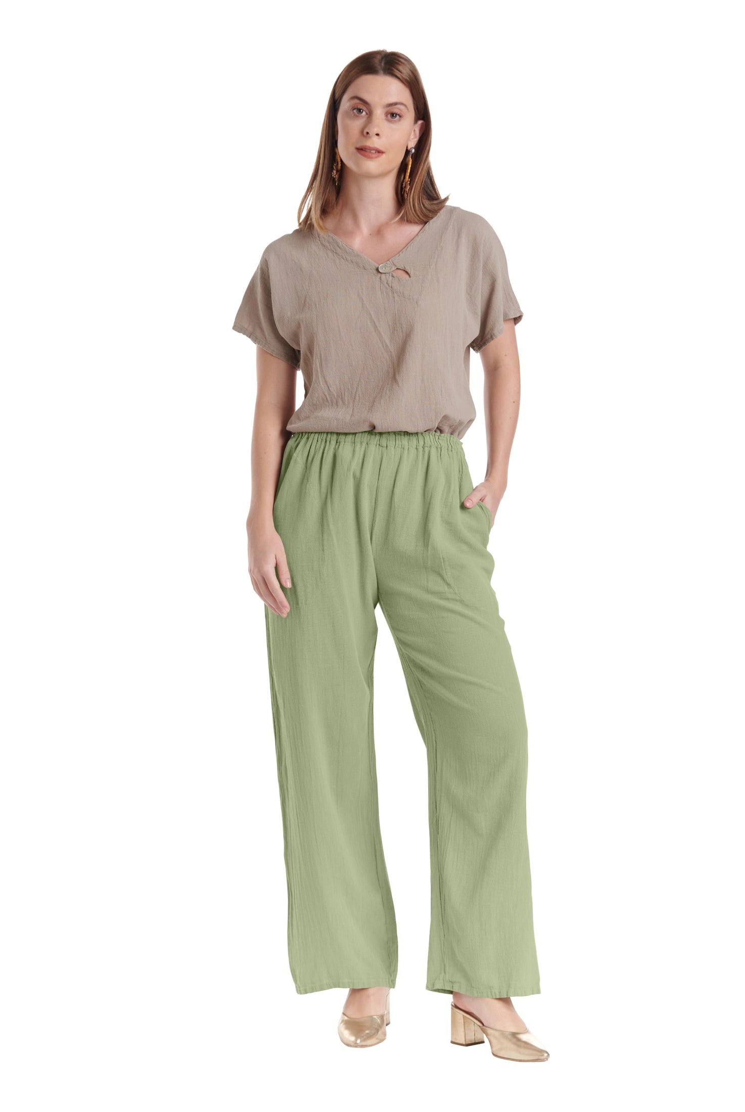 Basic Cotton Gauze Pants-Oh My Gauze