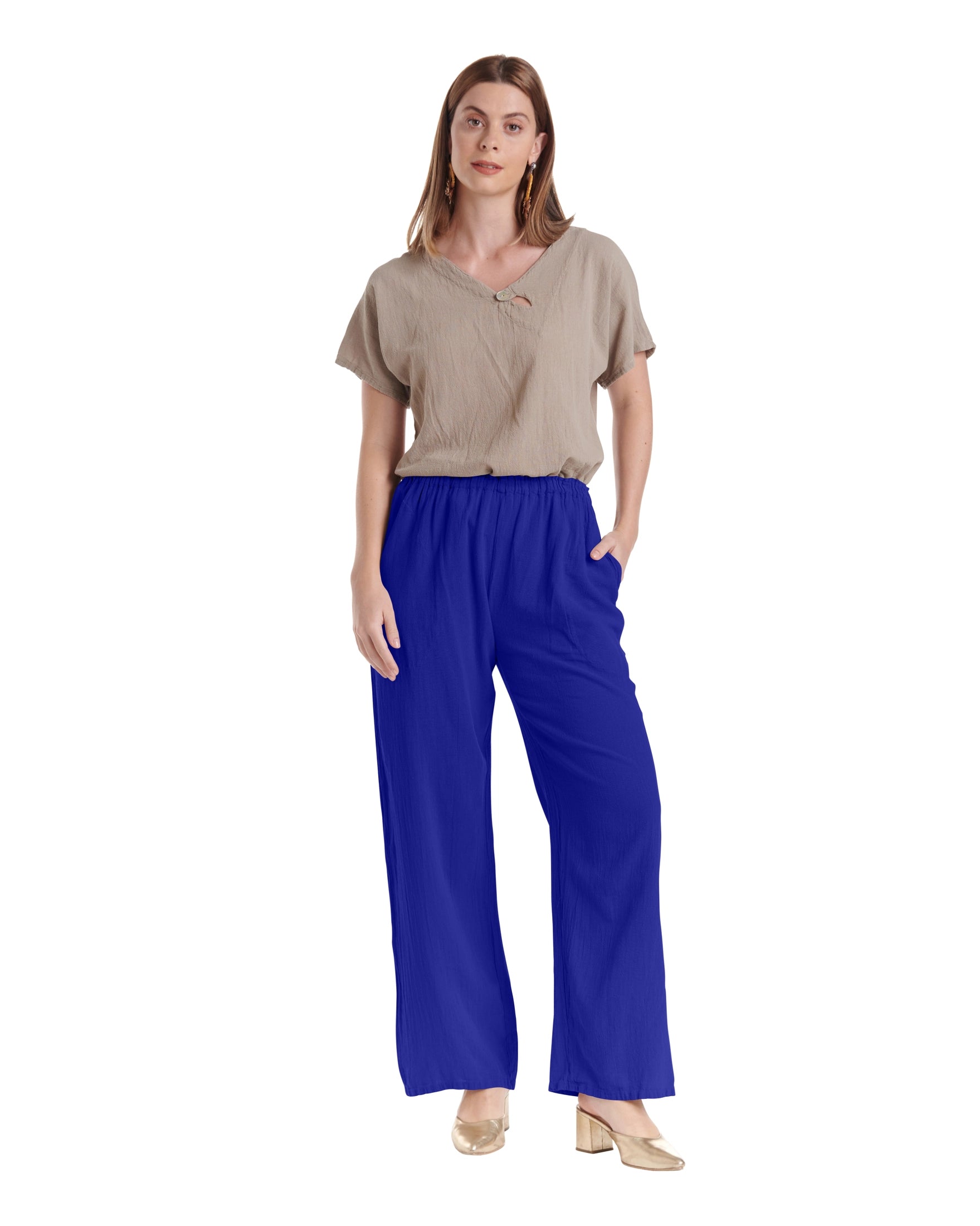 Basic Cotton Gauze Pants-Oh My Gauze