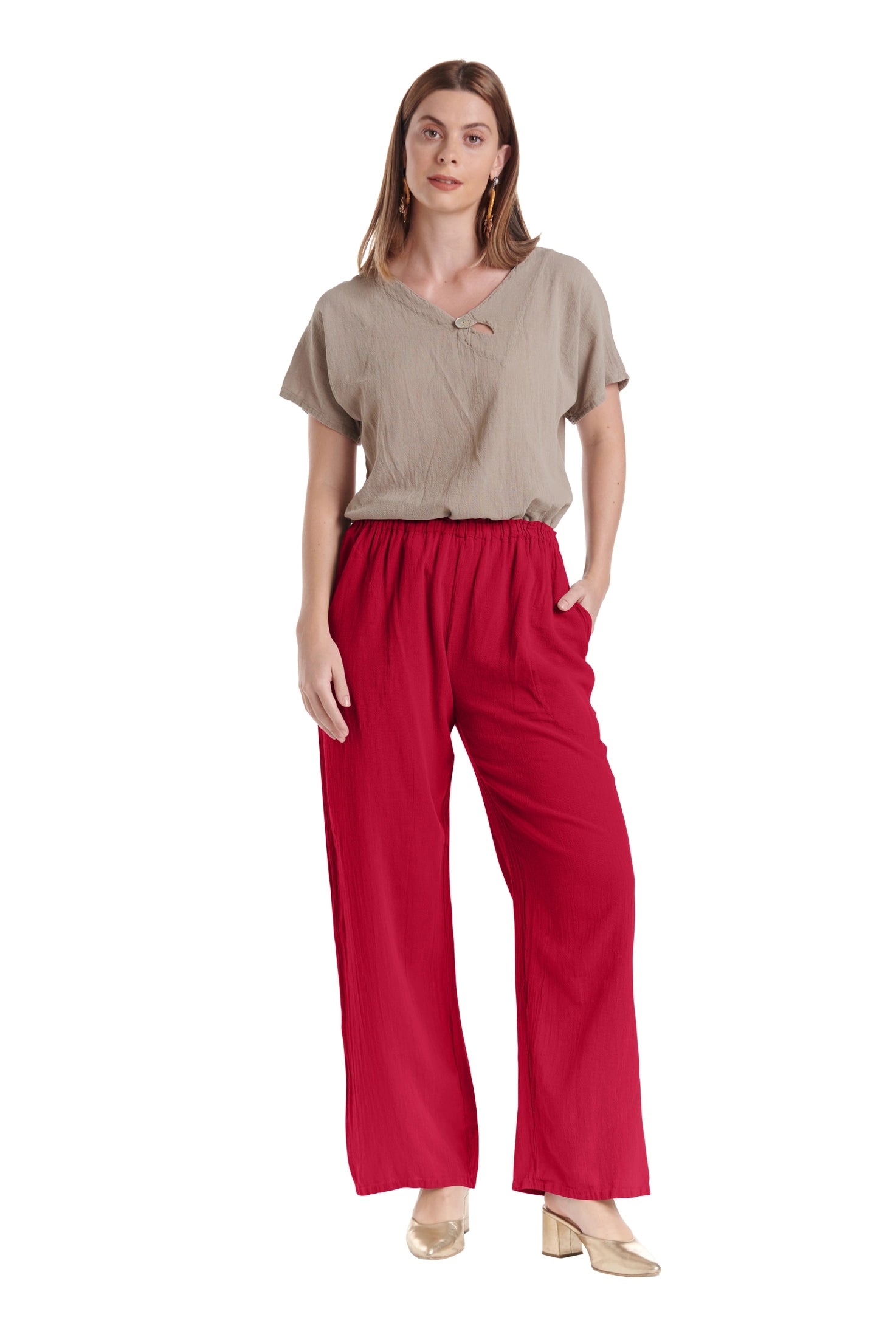 Basic Cotton Gauze Pants-Oh My Gauze