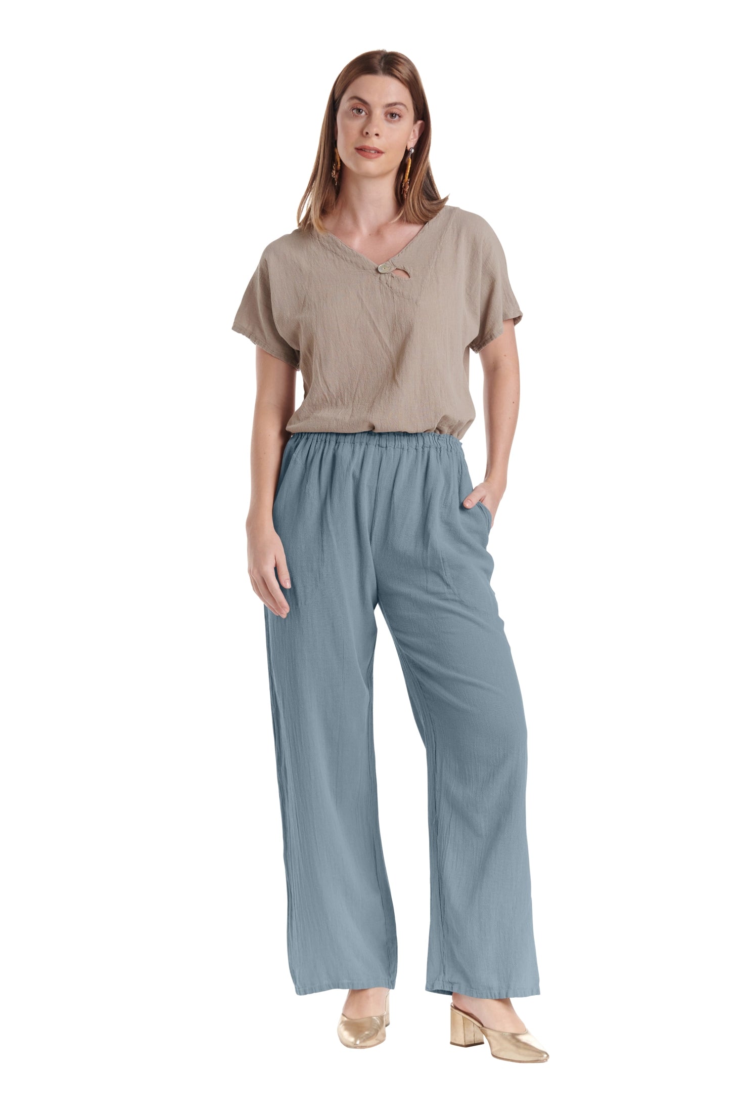 Basic Cotton Gauze Pants-Oh My Gauze