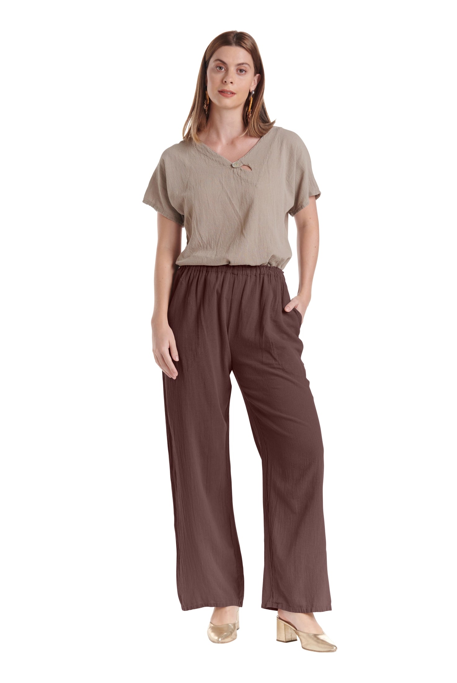 Basic Cotton Gauze Pants-Oh My Gauze