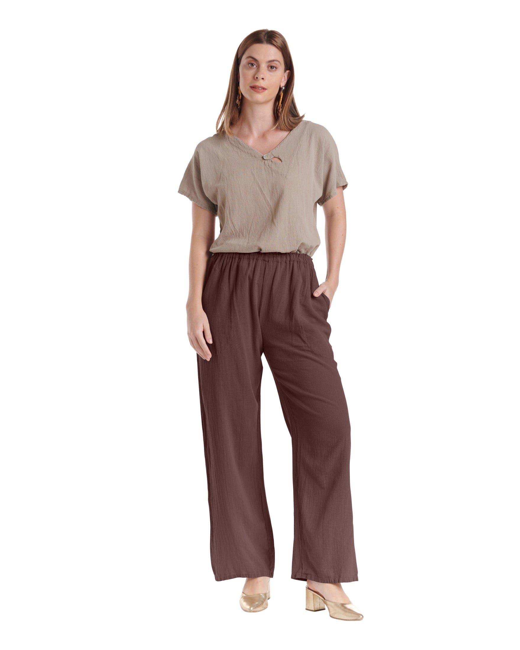 Basic Cotton Gauze Pants-Oh My Gauze