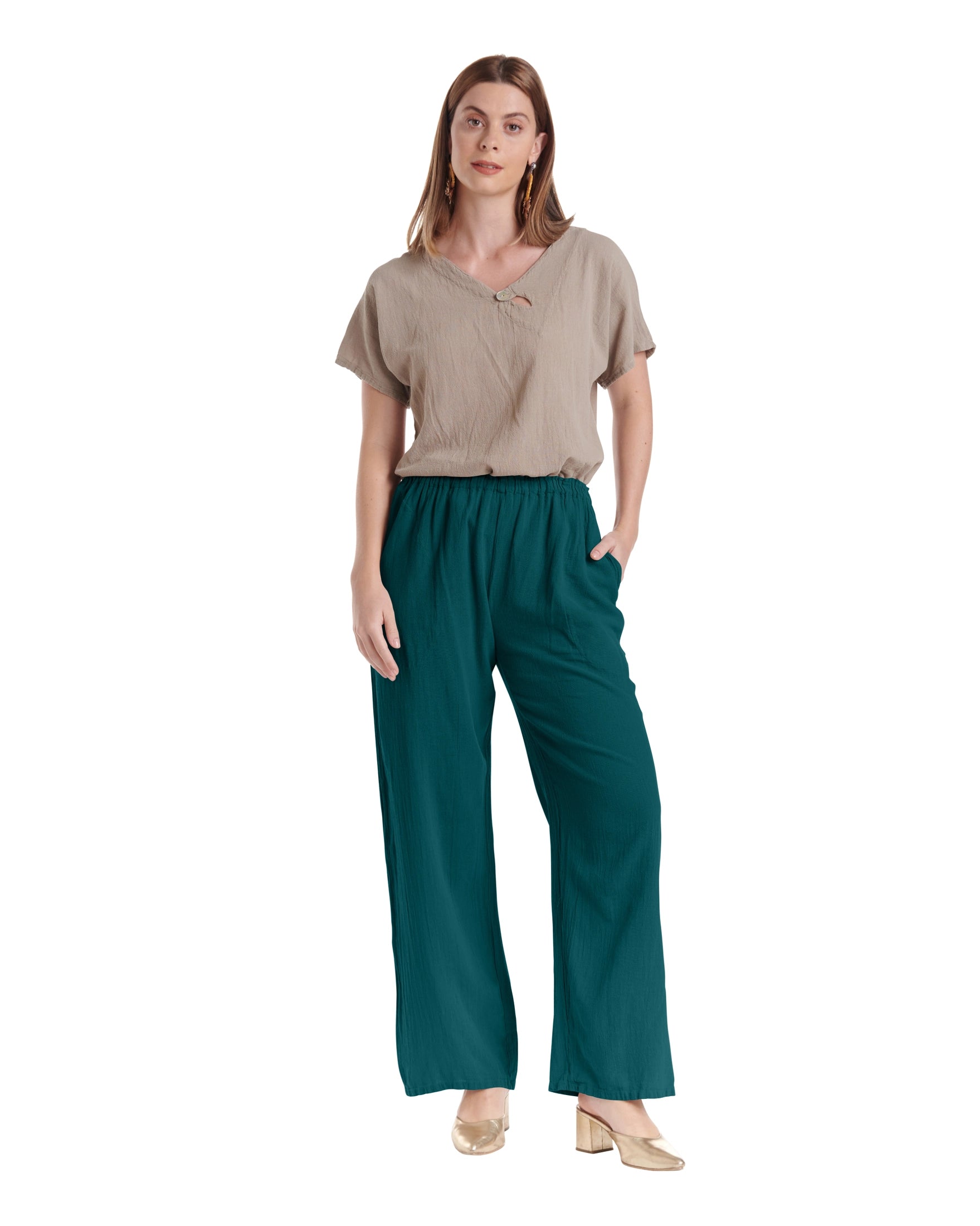 Basic Cotton Gauze Pants-Oh My Gauze