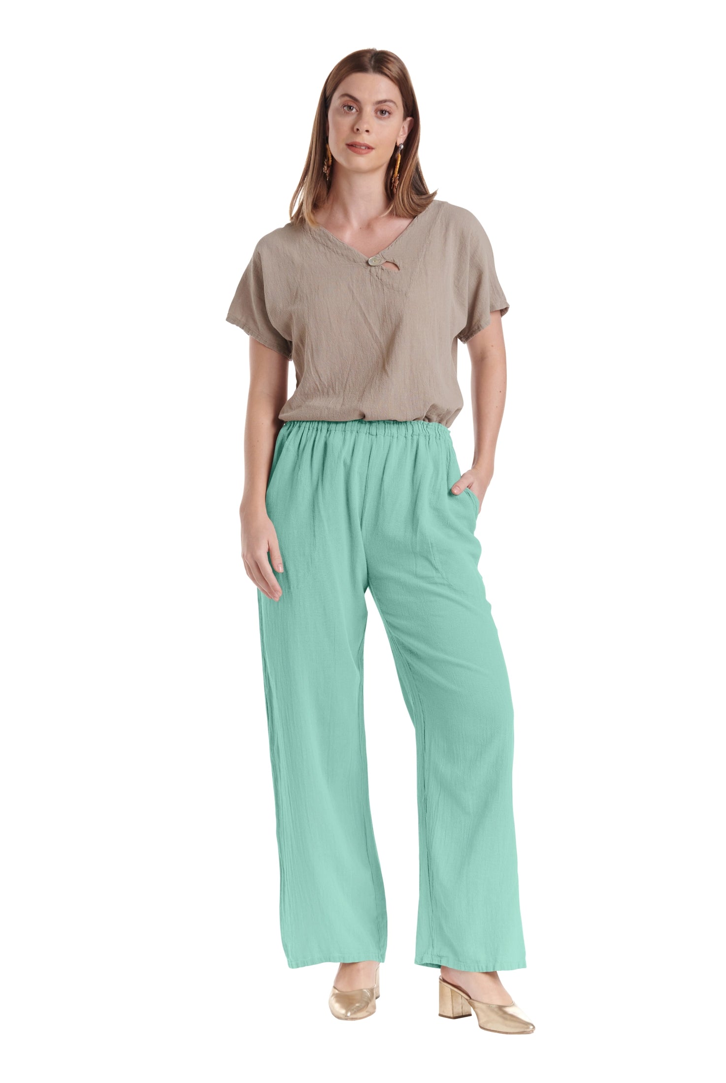Basic Cotton Gauze Pants-Oh My Gauze