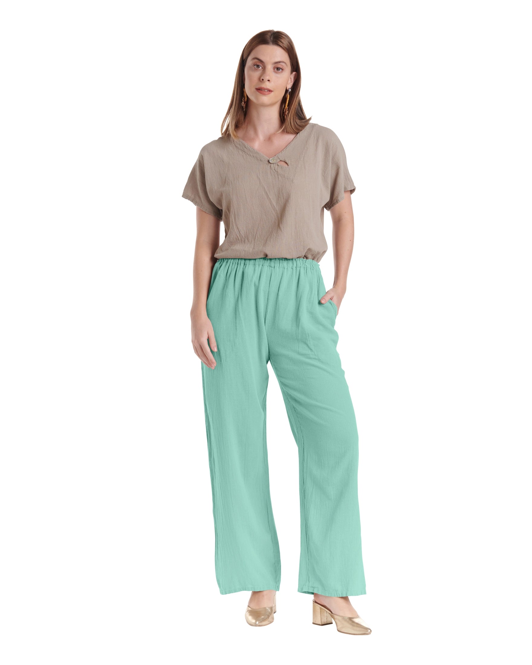 Basic Cotton Gauze Pants-Oh My Gauze