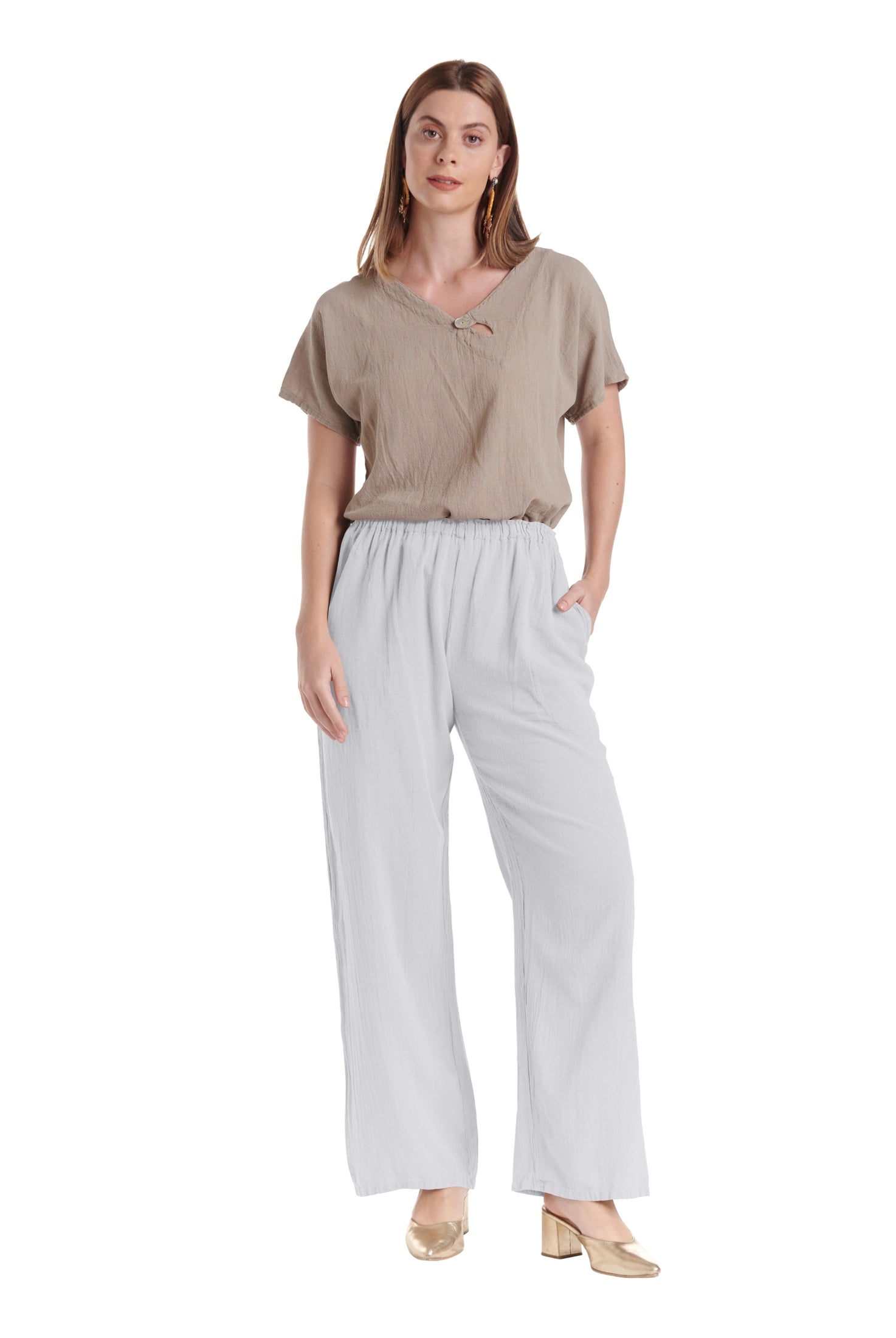 Basic Cotton Gauze Pants-Oh My Gauze