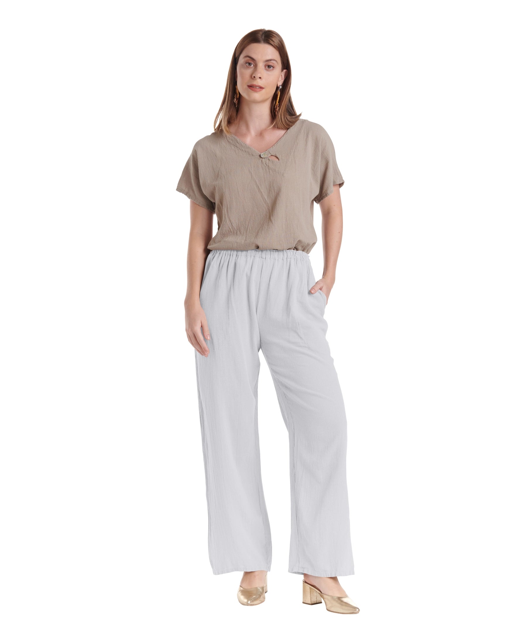 Basic Cotton Gauze Pants-Oh My Gauze