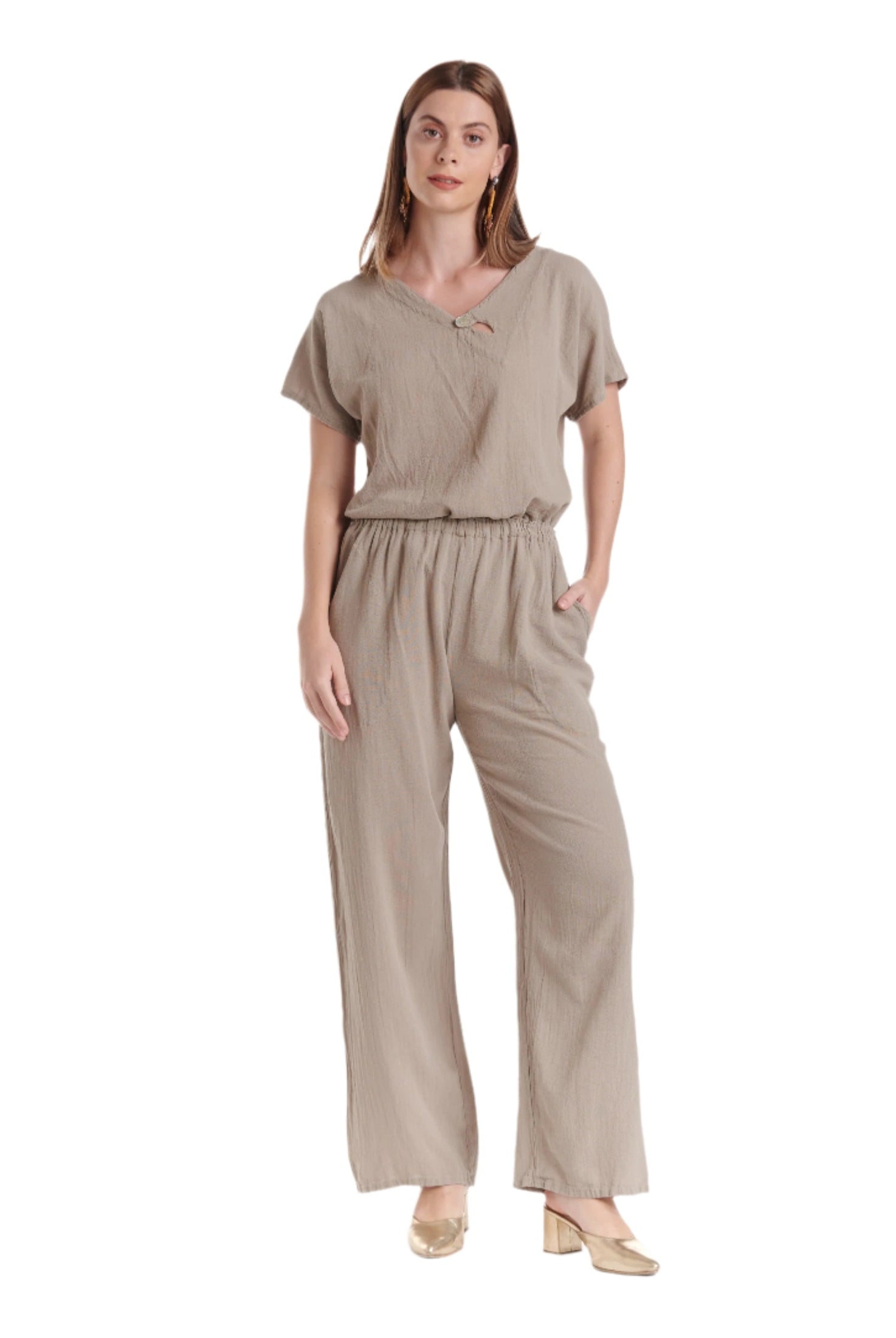 Basic Cotton Gauze Pants-Oh My Gauze