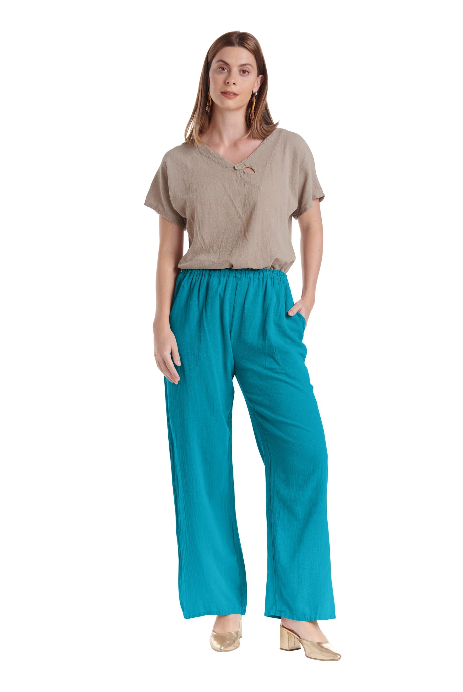 Basic Cotton Gauze Pants-Oh My Gauze