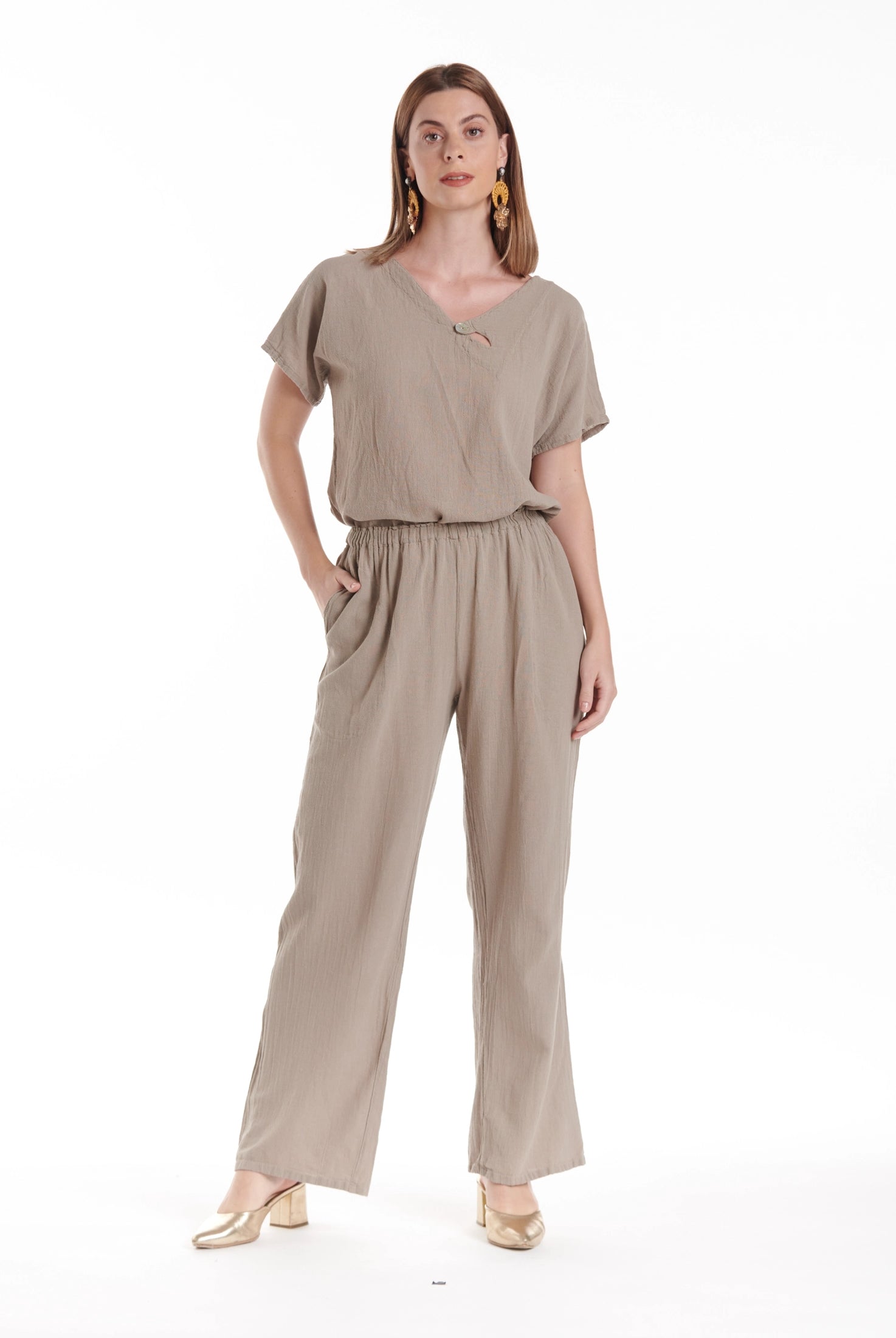Basic Cotton Gauze Pants-Oh My Gauze