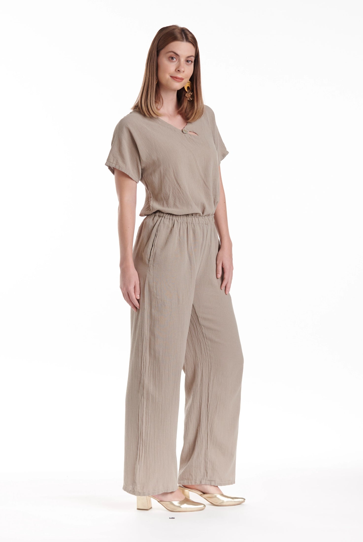 Basic Cotton Gauze Pants-Oh My Gauze