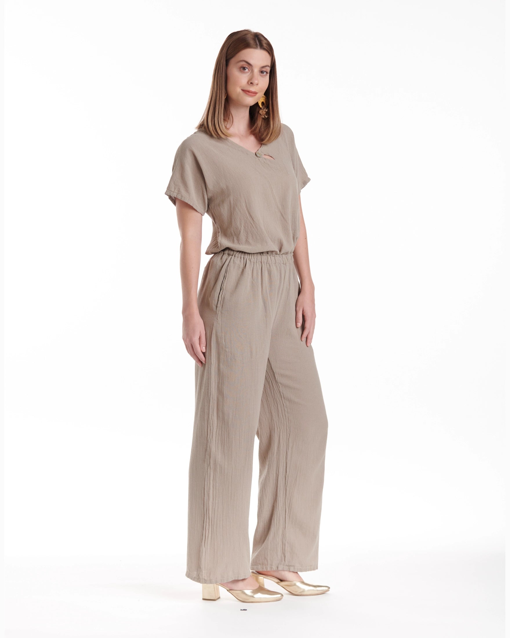 Basic Cotton Gauze Pants-Oh My Gauze