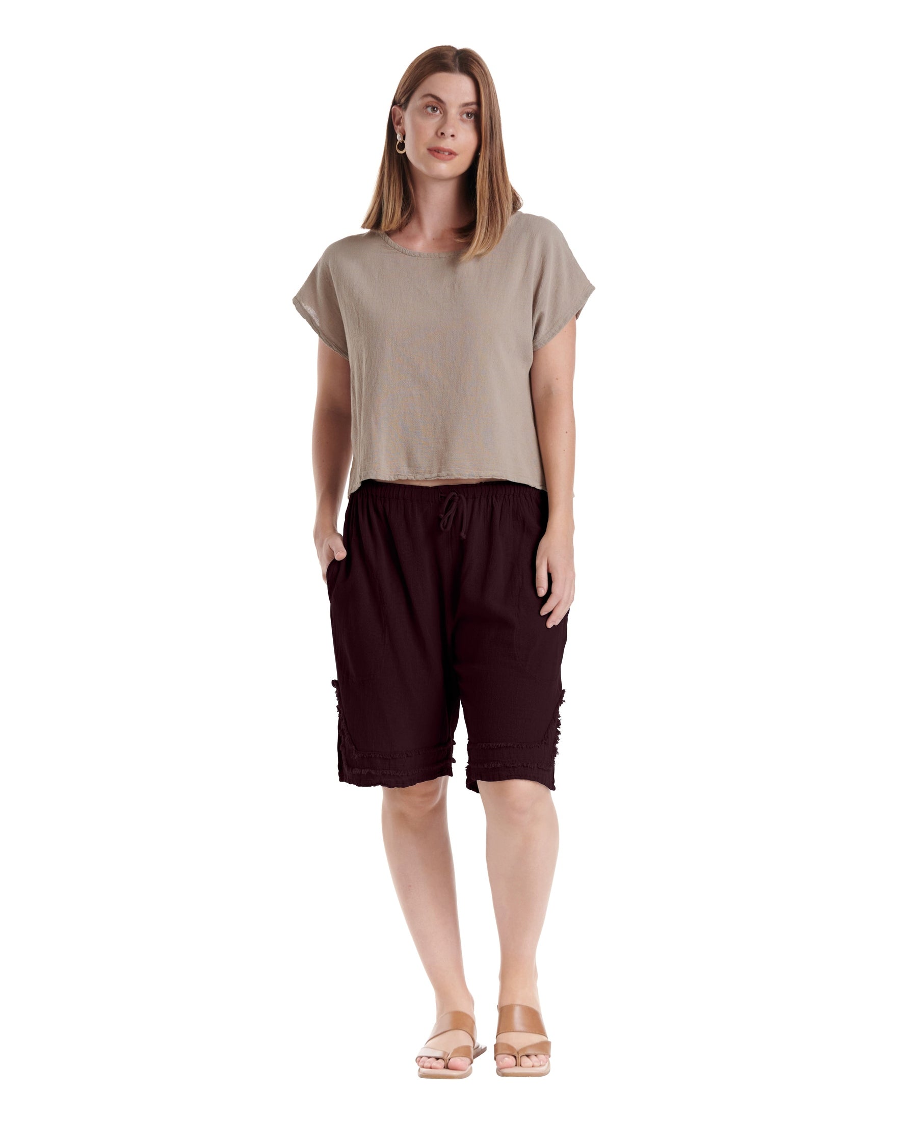Bermuda Cotton Gauze Shorts-Oh My Gauze