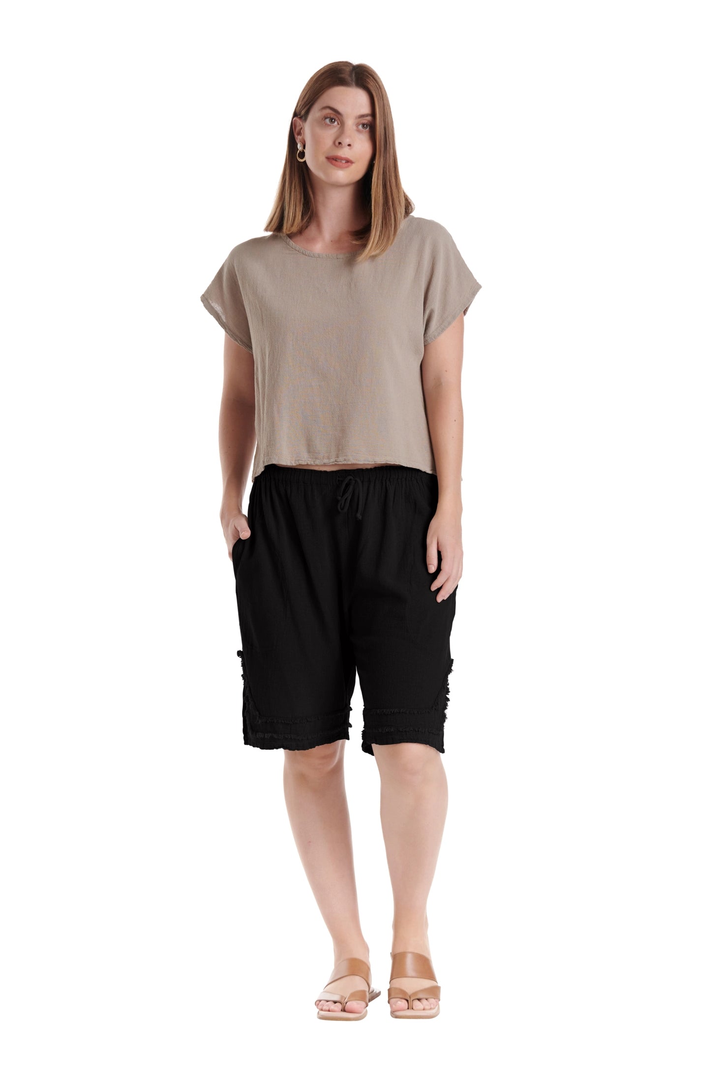 Bermuda Cotton Gauze Shorts – New Arrival-Oh My Gauze