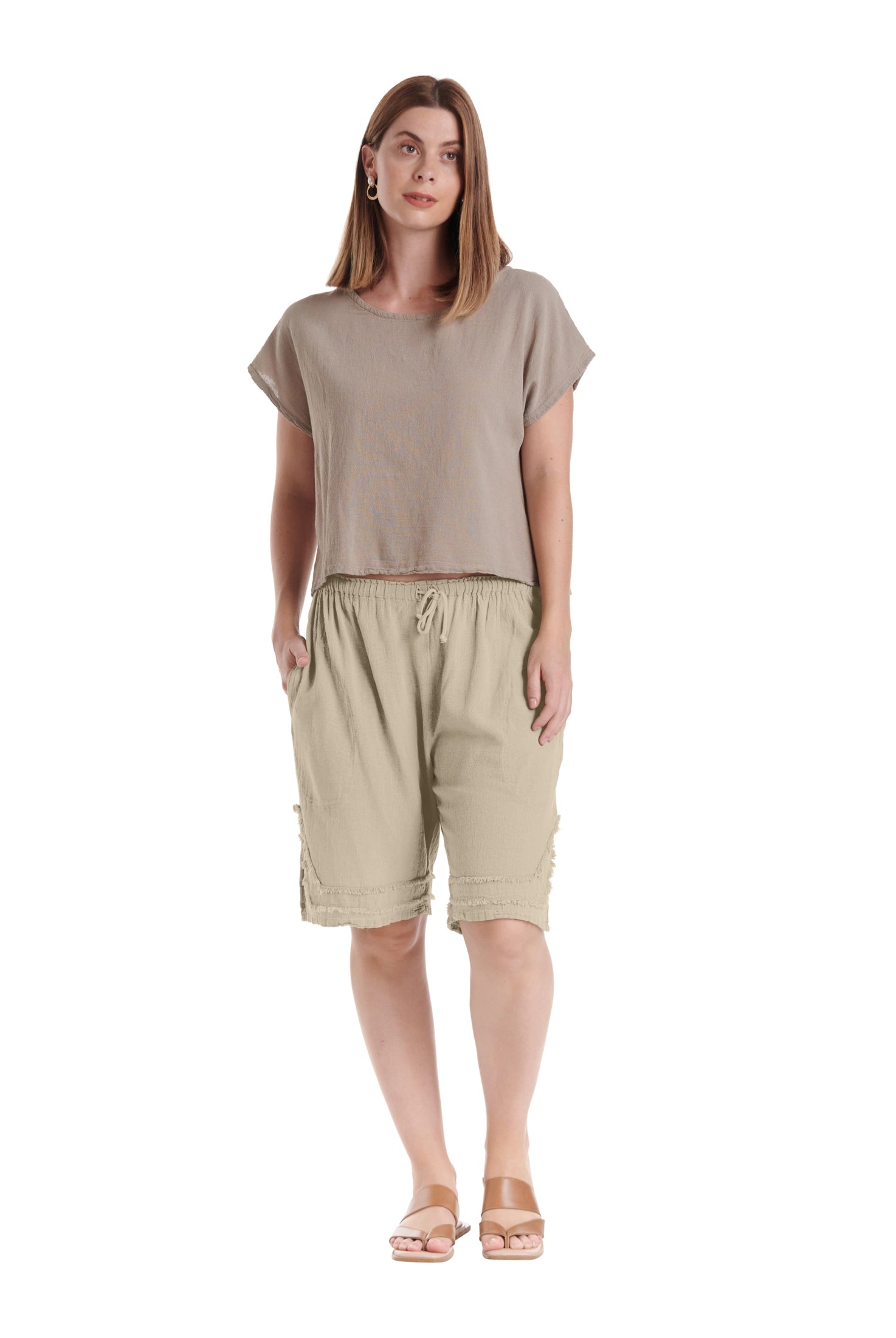 Bermuda Cotton Gauze Shorts – New Arrival-Oh My Gauze