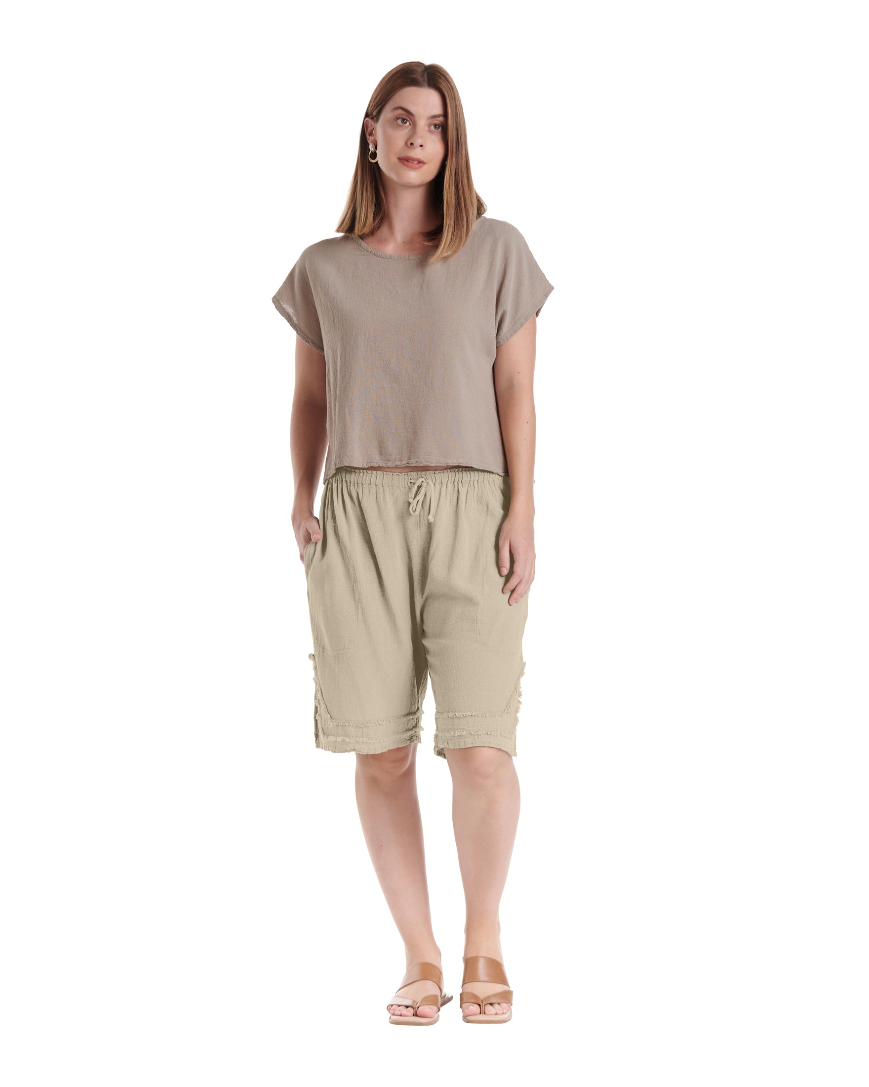 Bermuda Cotton Gauze Shorts – New Arrival-Oh My Gauze