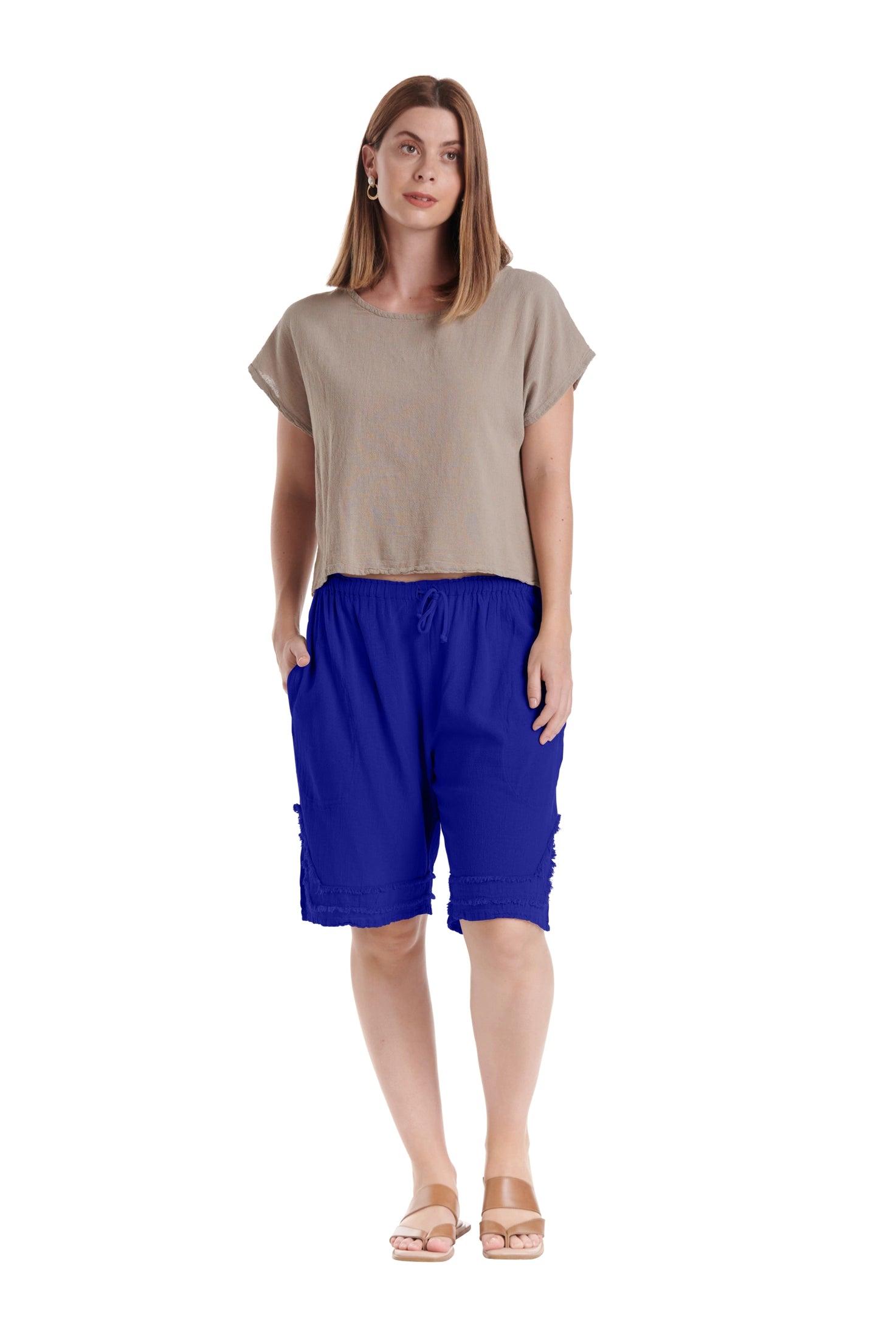 Bermuda Cotton Gauze Shorts – New Arrival-Oh My Gauze