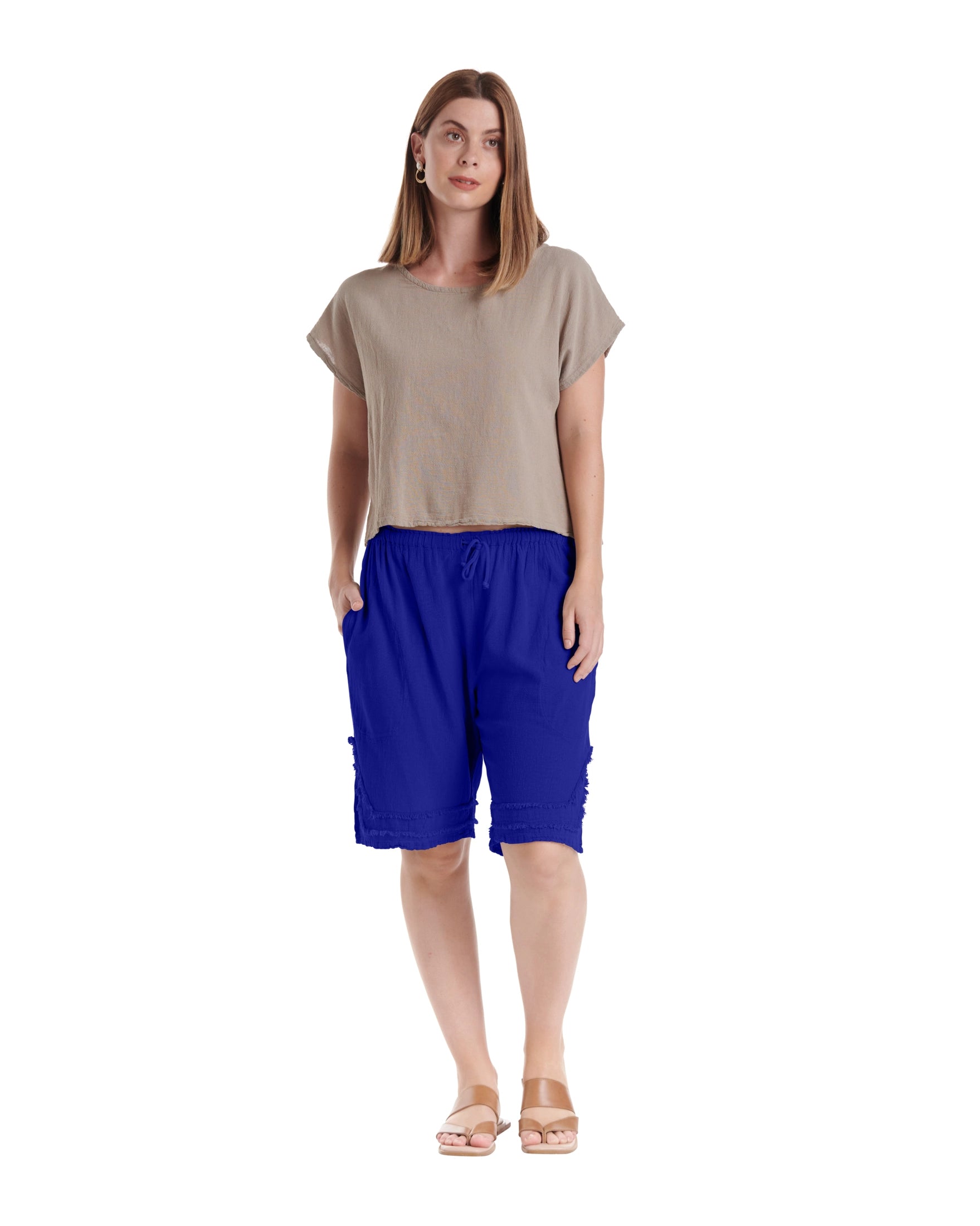 Bermuda Cotton Gauze Shorts-Oh My Gauze