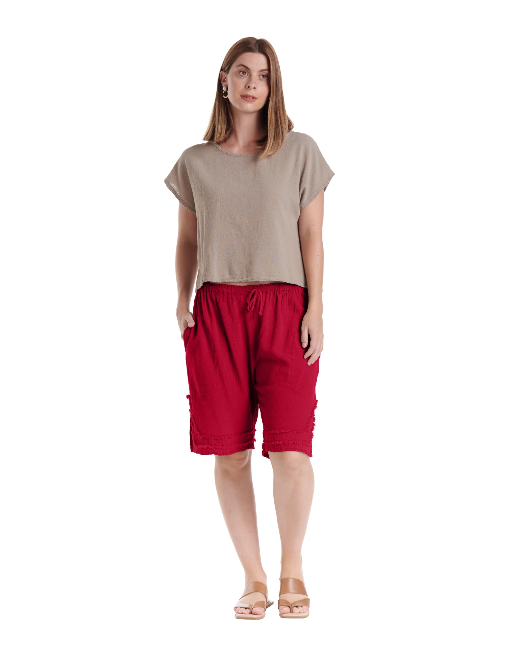 Bermuda Cotton Gauze Shorts-Oh My Gauze