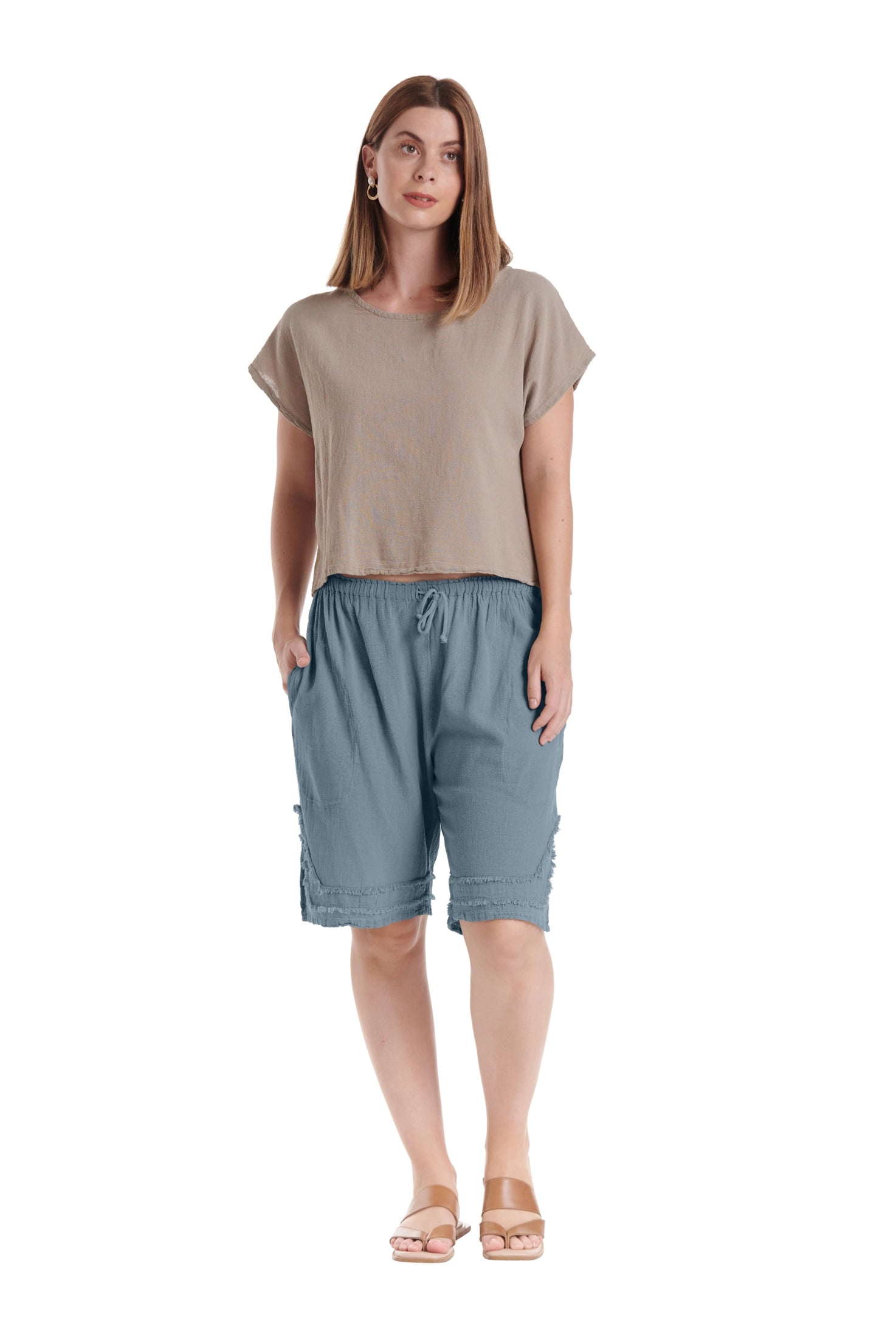 Bermuda Cotton Gauze Shorts – New Arrival-Oh My Gauze