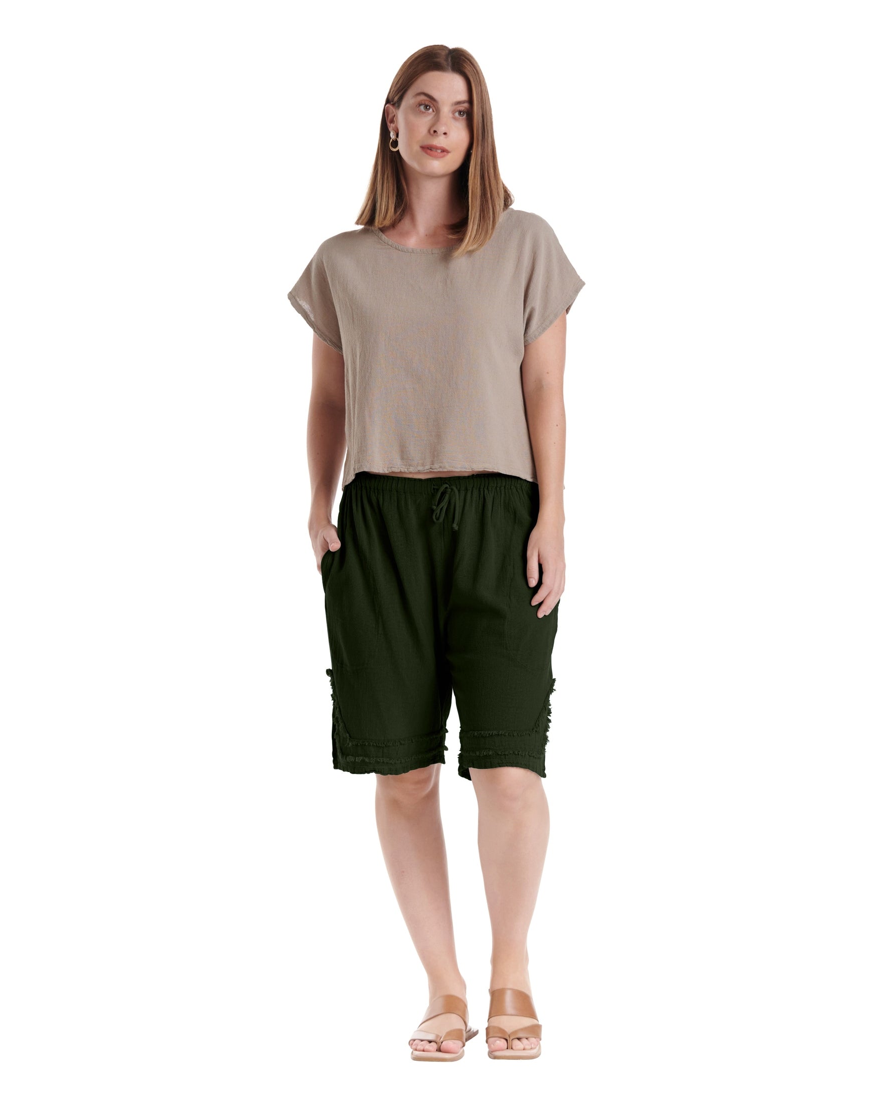 Bermuda Cotton Gauze Shorts-Oh My Gauze
