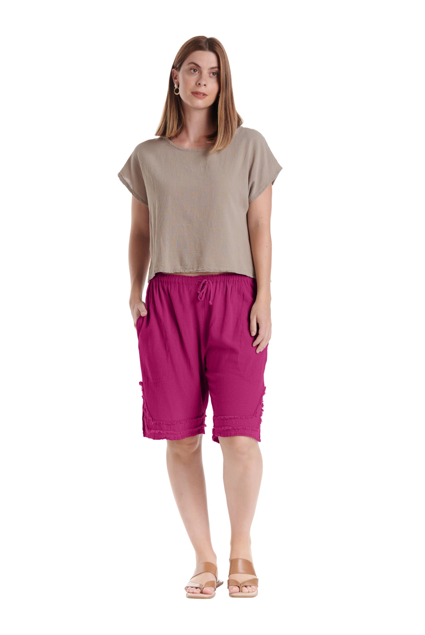 Bermuda Cotton Gauze Shorts – New Arrival-Oh My Gauze