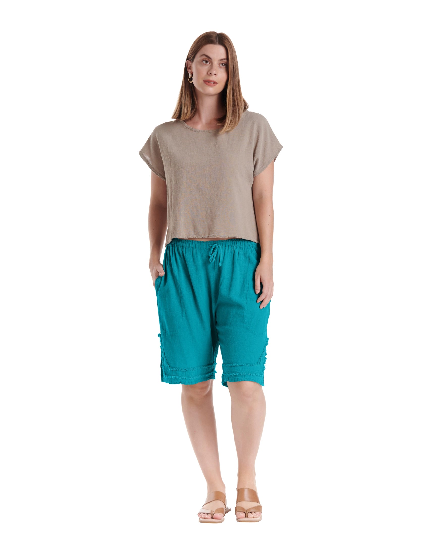 Bermuda Cotton Gauze Shorts-Oh My Gauze