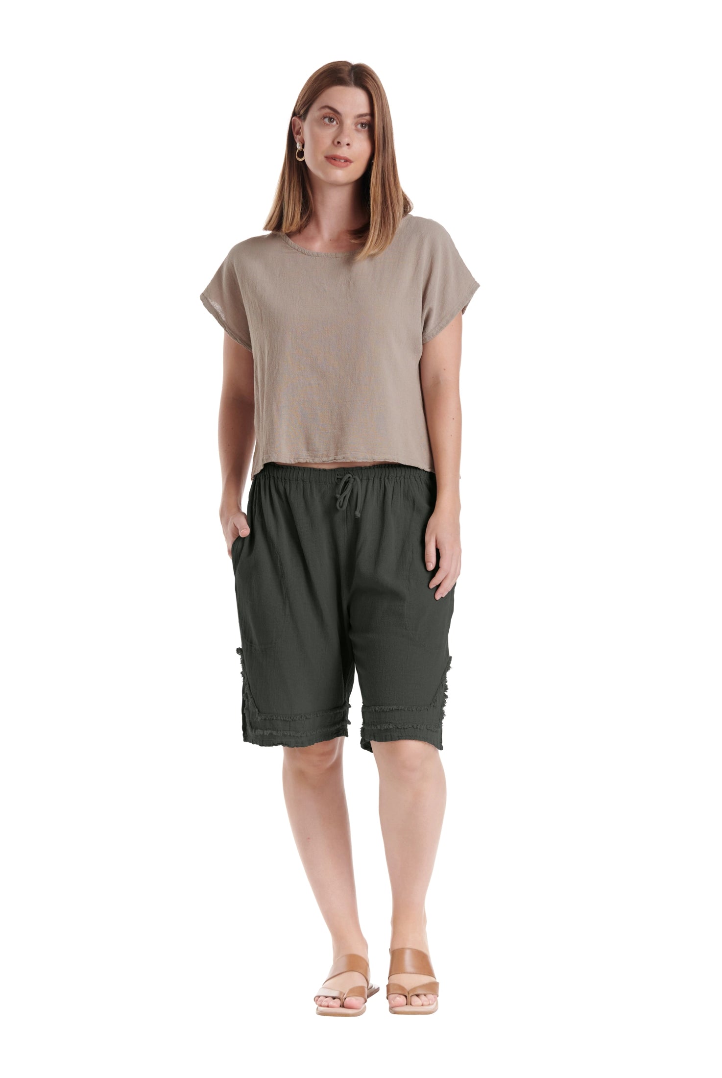 Bermuda Cotton Gauze Shorts – New Arrival-Oh My Gauze