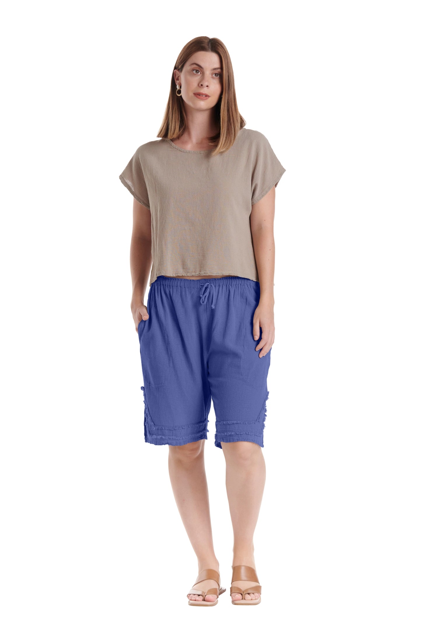 Bermuda Cotton Gauze Shorts – New Arrival-Oh My Gauze